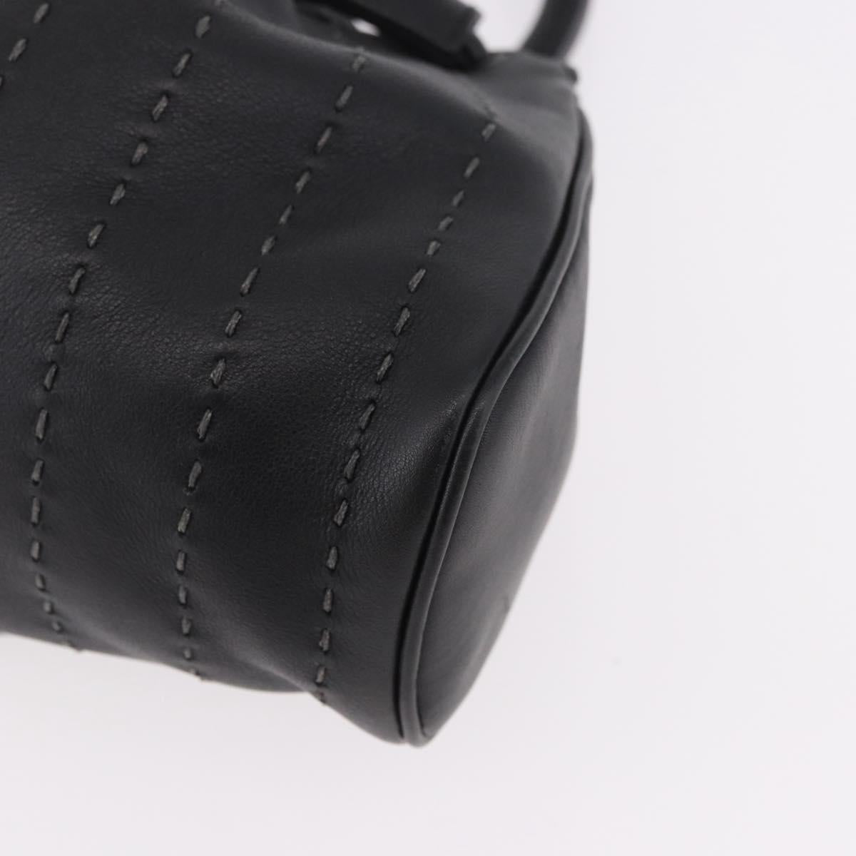 Salvatore Ferragamo Hand Bag Leather Black Auth 183891A