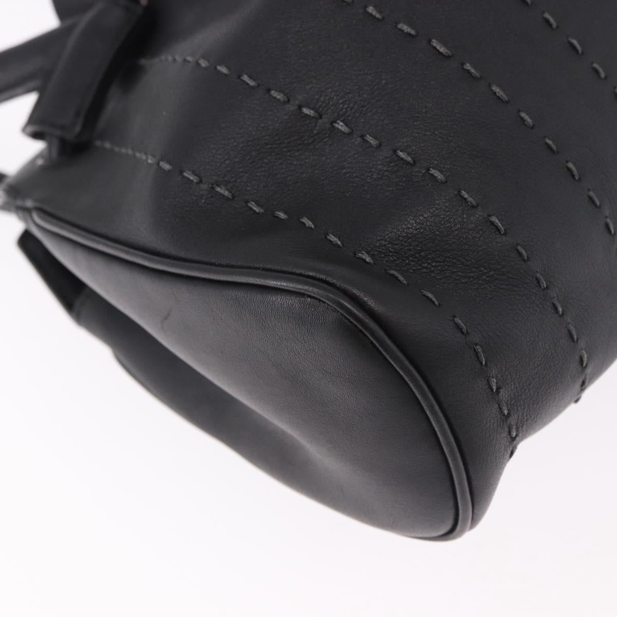 Salvatore Ferragamo Hand Bag Leather Black Auth 183891A