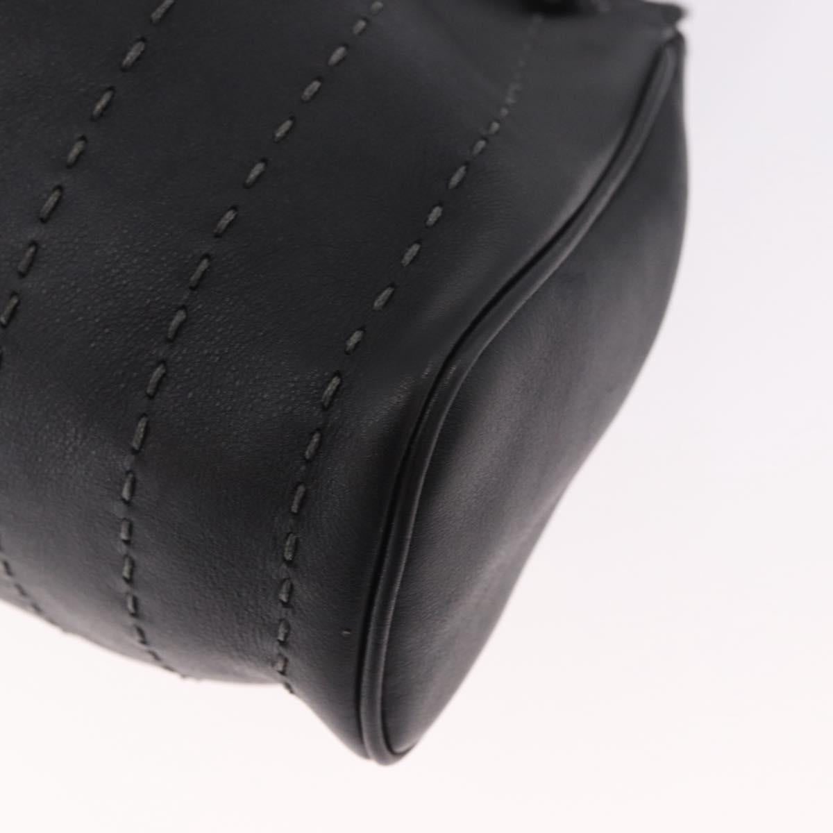 Salvatore Ferragamo Hand Bag Leather Black Auth 183891A