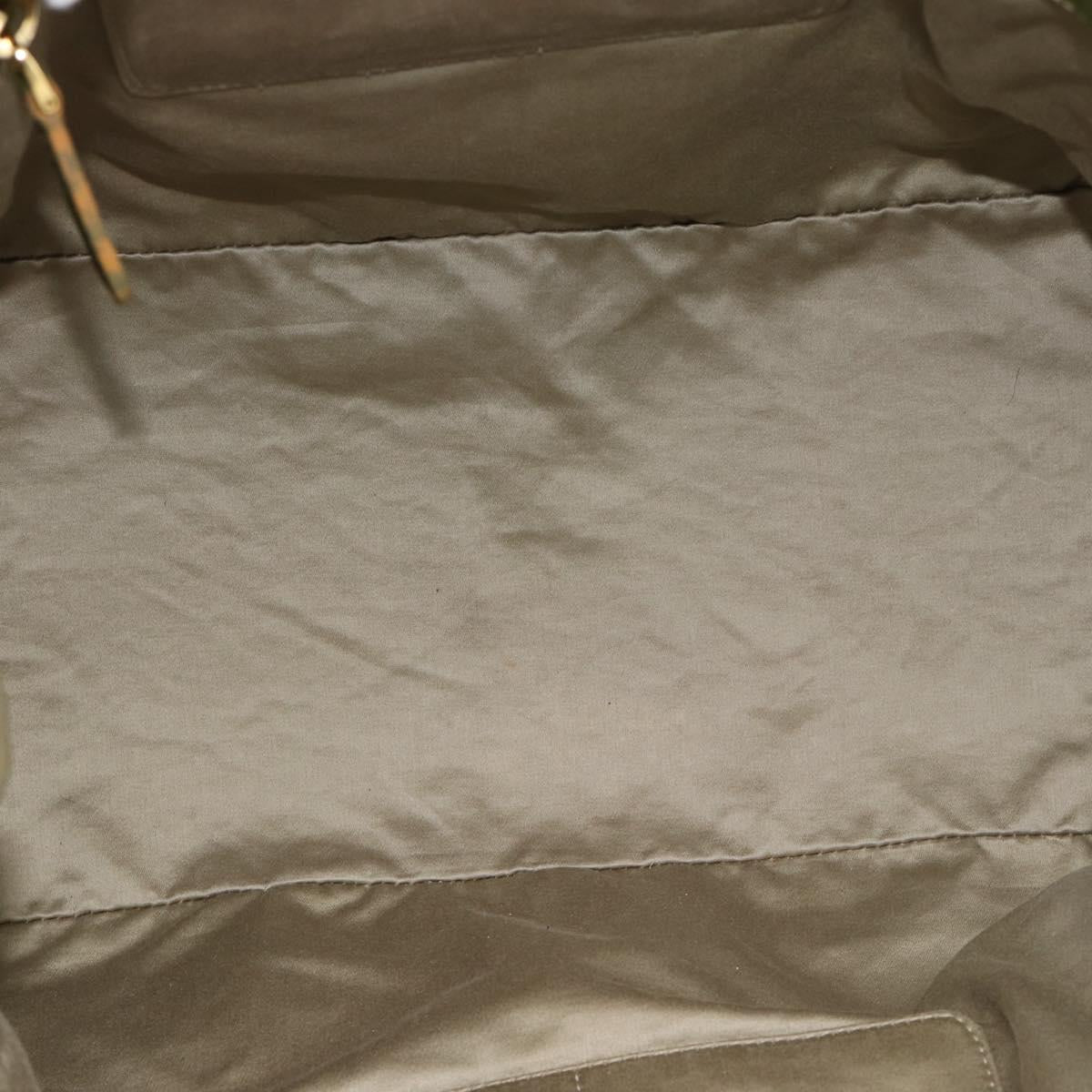 Miu Miu Tote Bag Leather 2way Green Gold Auth 183894M