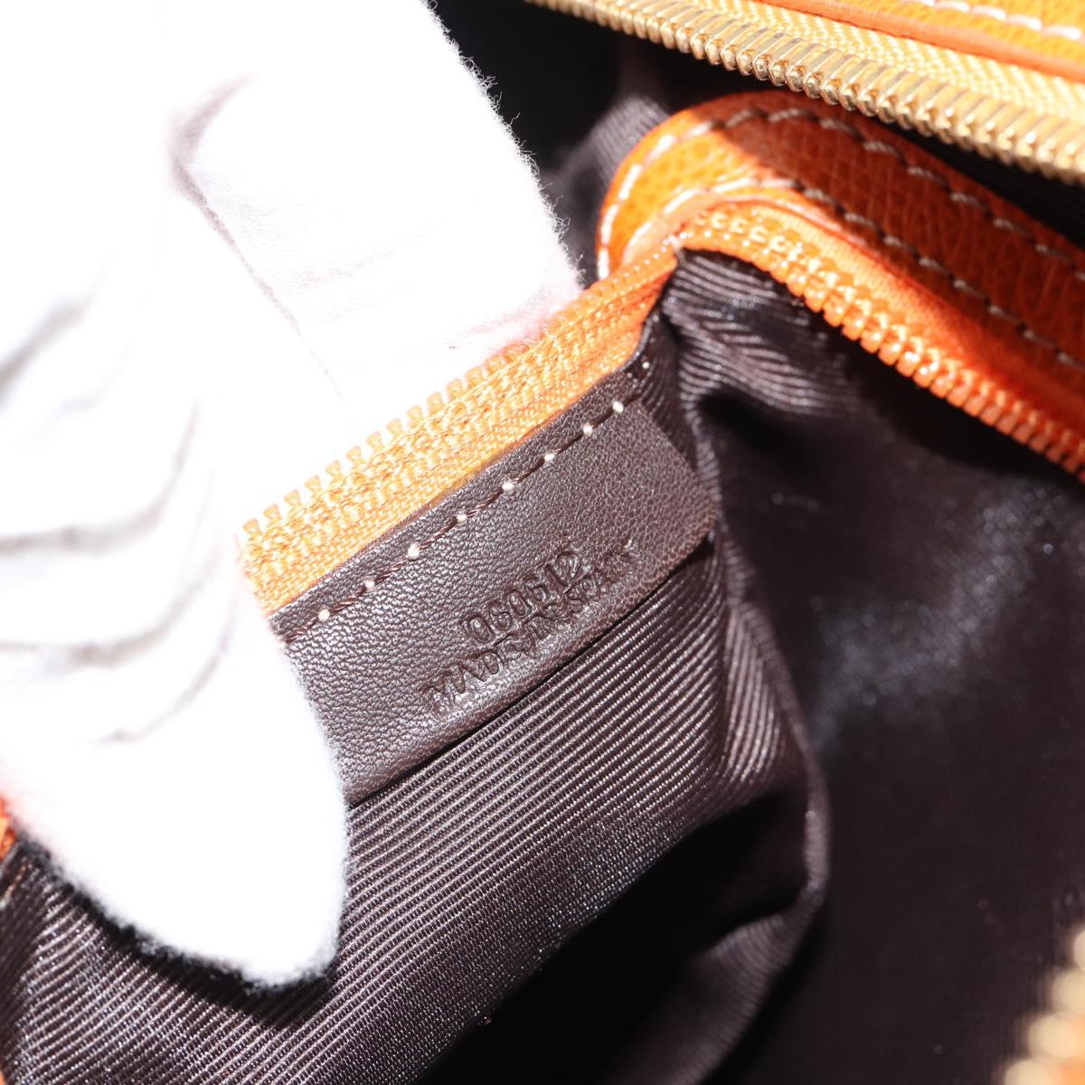 LOEWE Sender Hand Bag Leather Orange Gold Auth 183945V