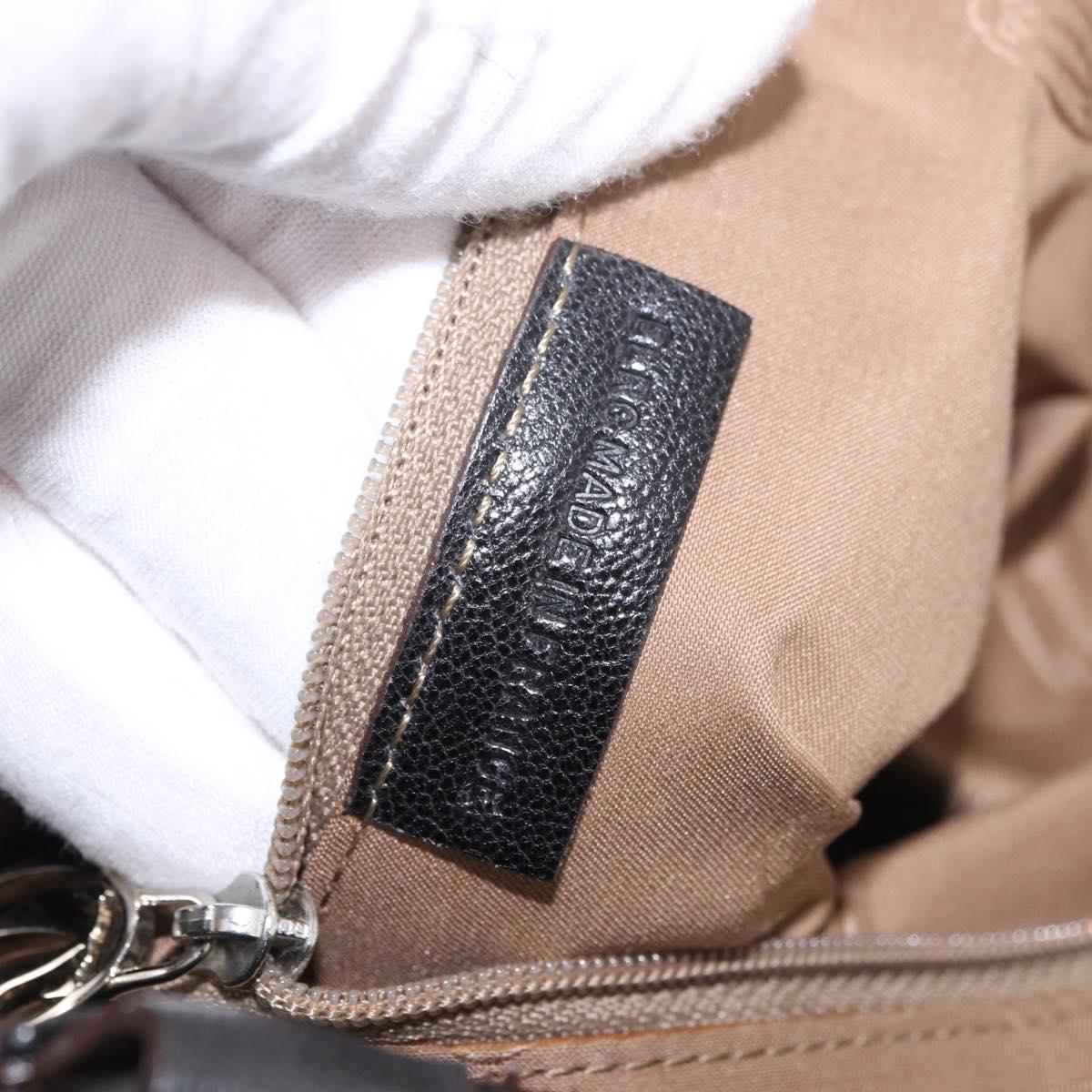 CARTIER Marcello Must Line Hand Bag Leather Black Auth 183950V