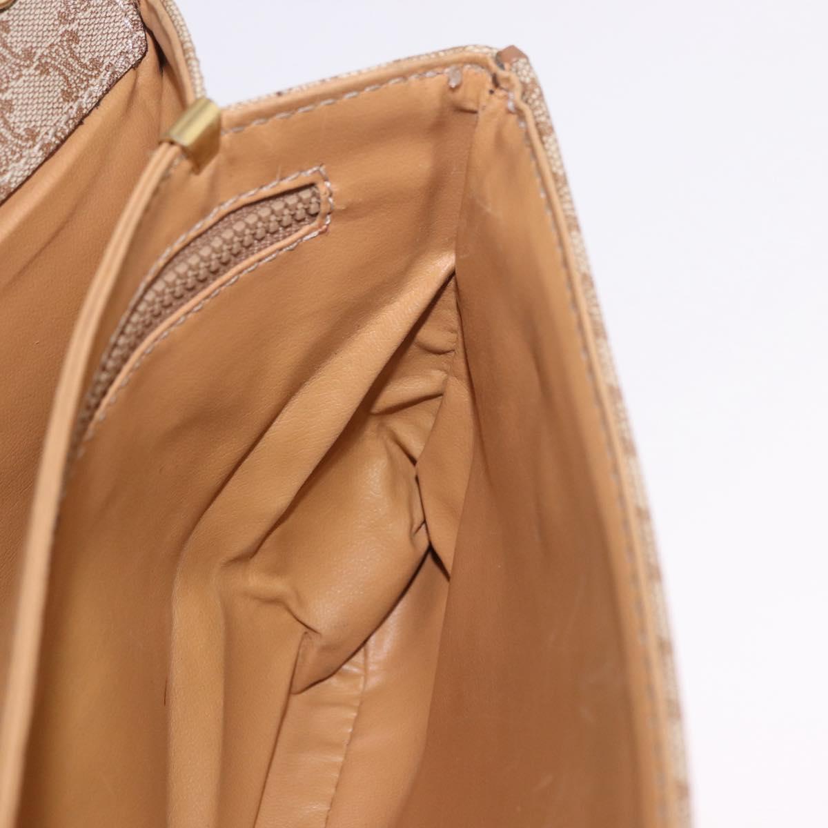 CELINE Macadam Canvas Shoulder Bag PVC Beige Gold Auth 183951