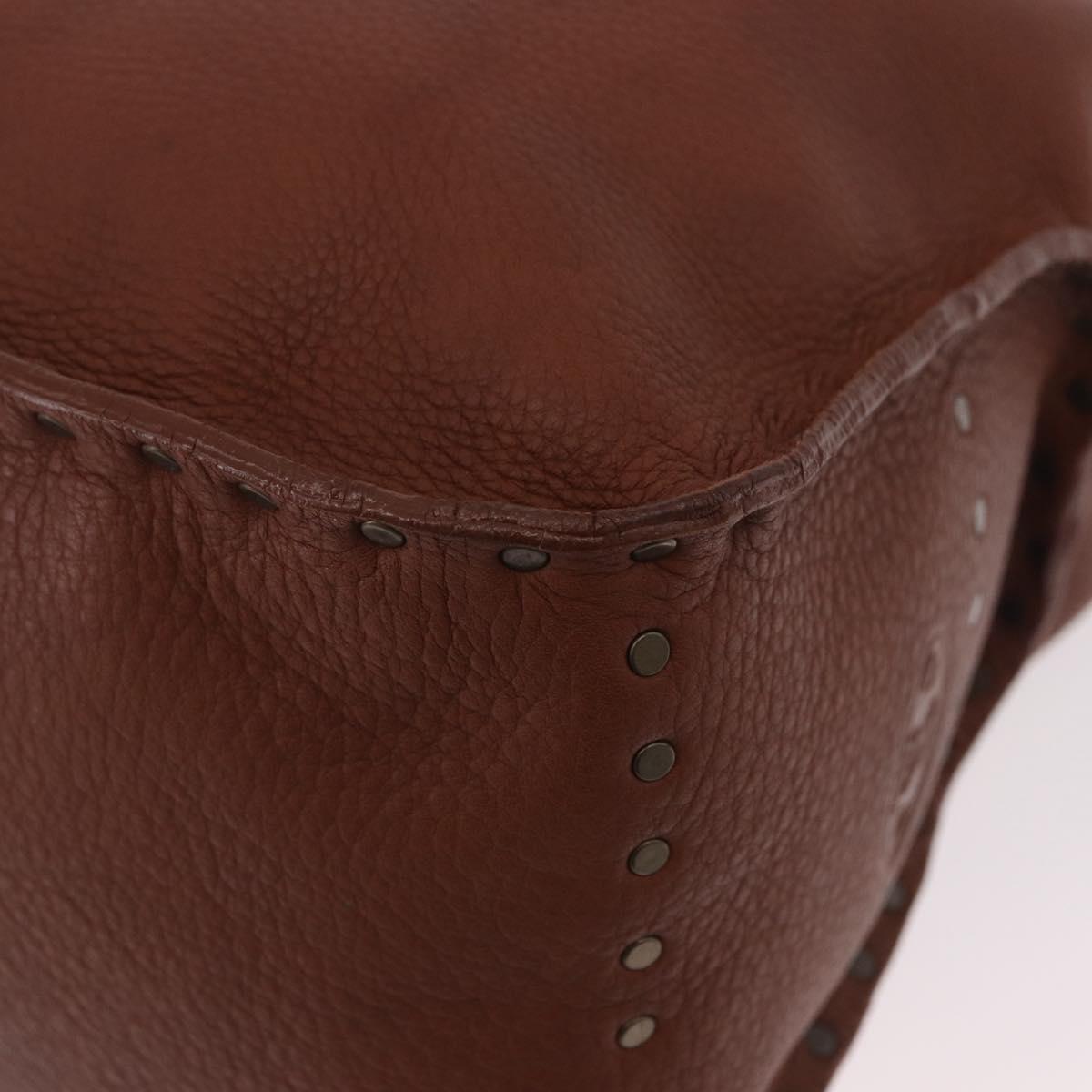 CELINE Boogie bag Hand Bag Leather Brown Auth 183952A