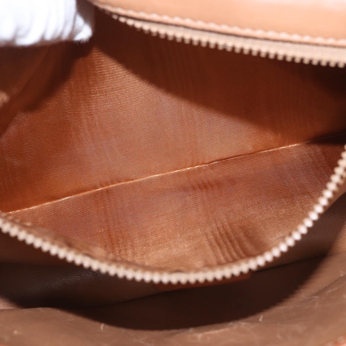 CELINE Macadam Canvas Shoulder Bag PVC Leather Brown Gold Auth 183962
