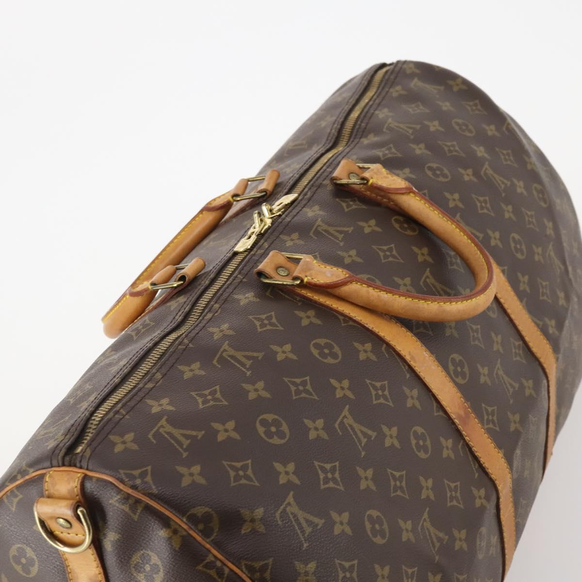 LOUIS VUITTON Monogram Keepall Bandouliere 55 Boston Bag M41414 LV Auth 183970