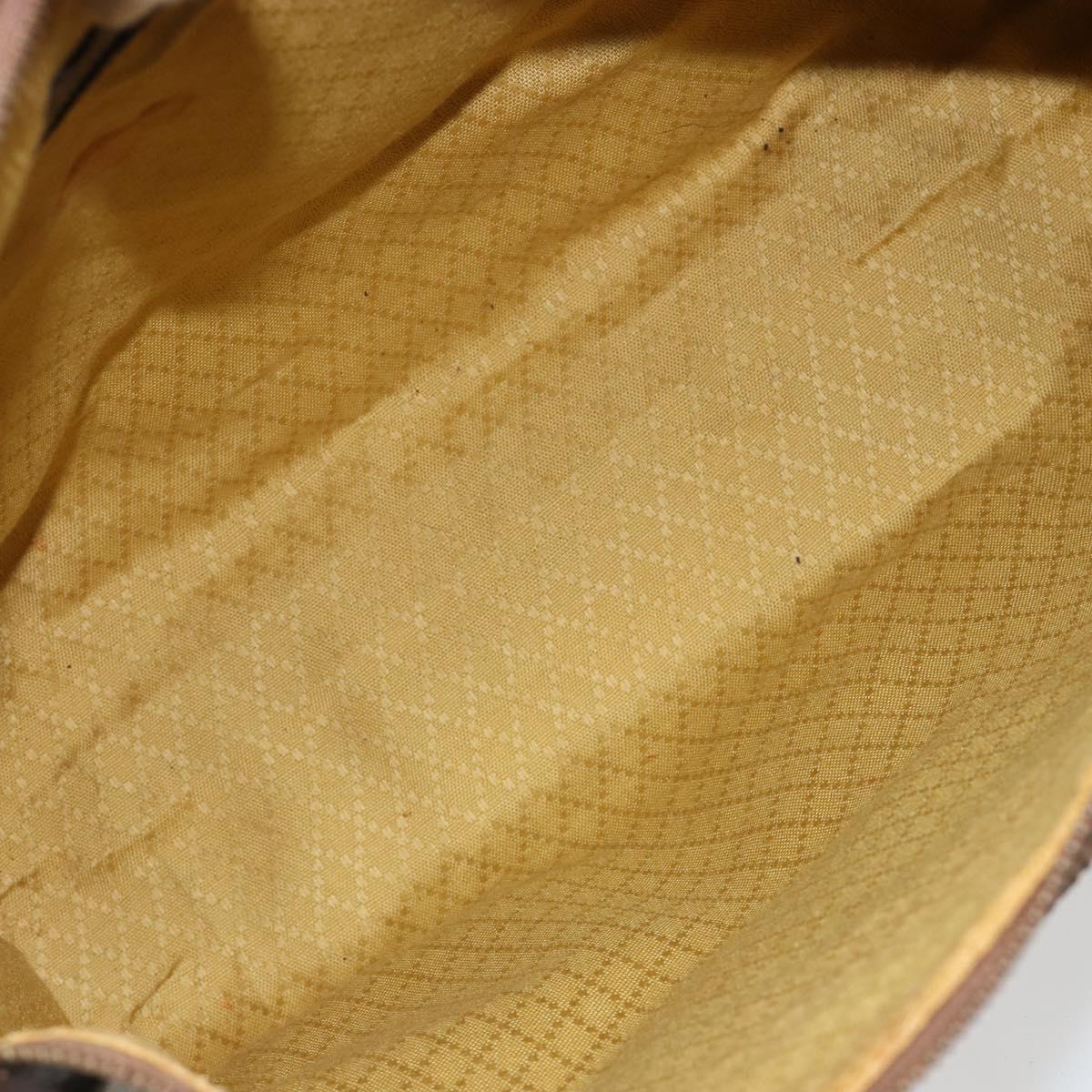 GUCCI GG Supreme Hand Bag PVC 2way Beige Gold Auth 183973