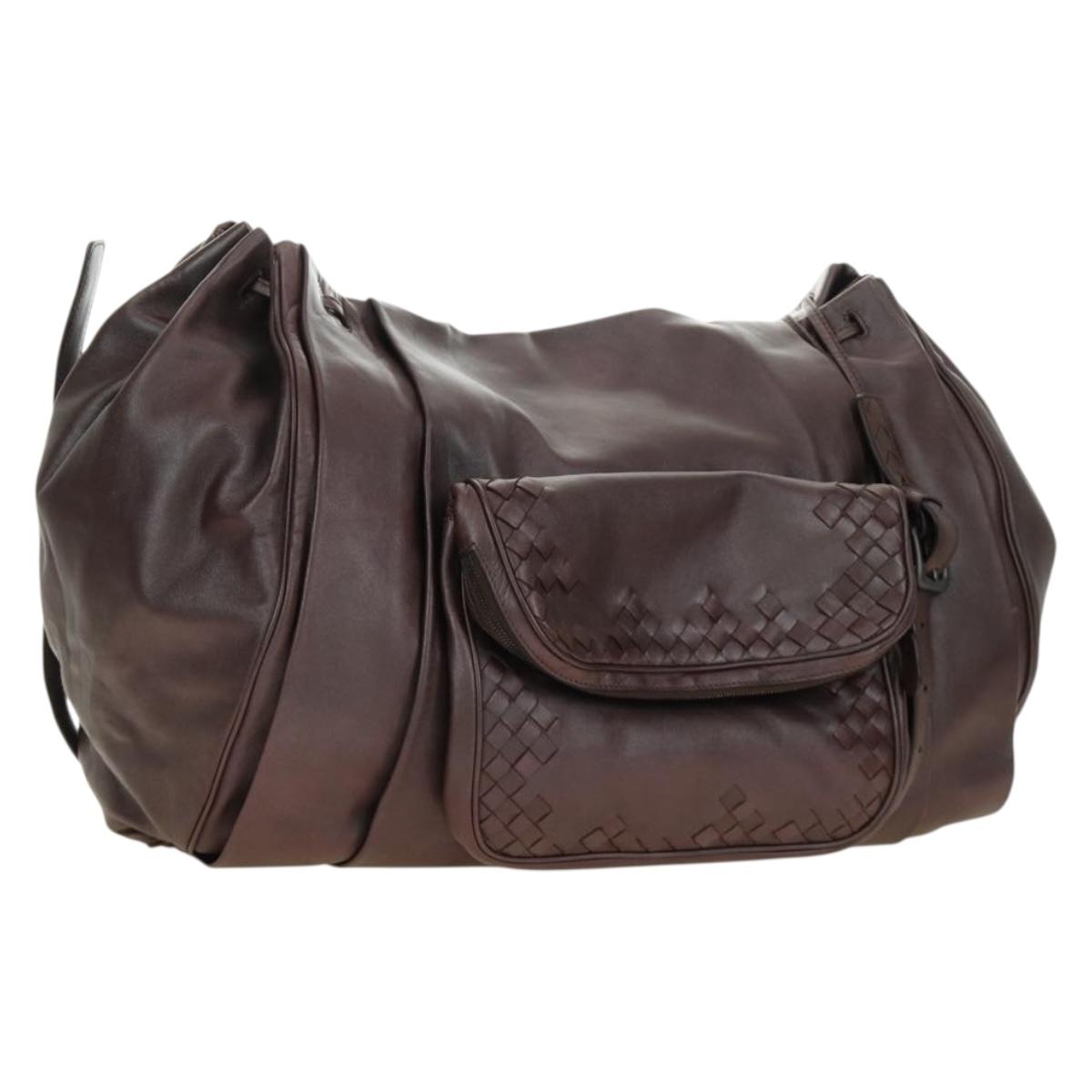 BOTTEGA VENETA INTRECCIATO Shoulder Bag Leather Brown 248522 Auth 183977V