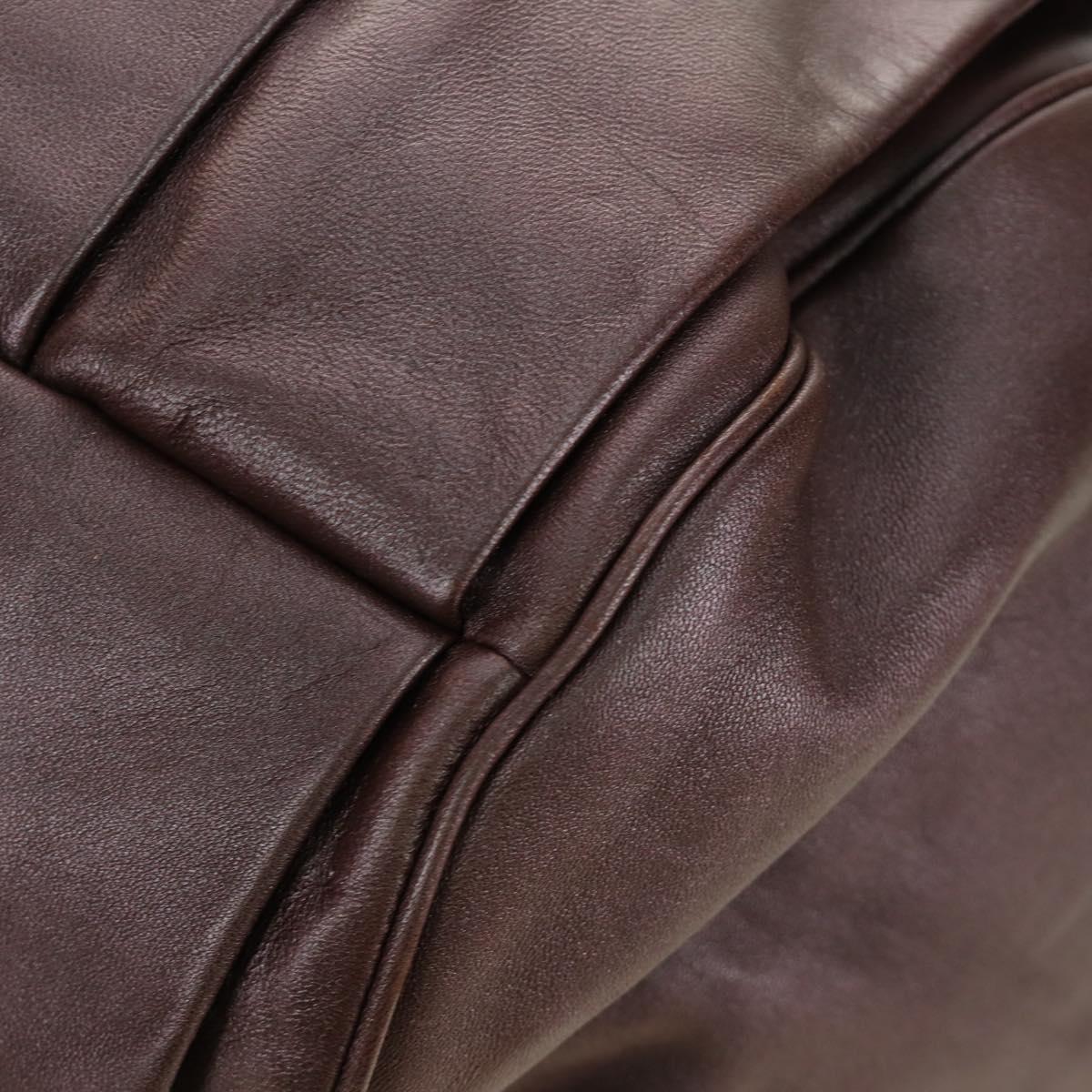 BOTTEGA VENETA INTRECCIATO Shoulder Bag Leather Brown 248522 Auth 183977V