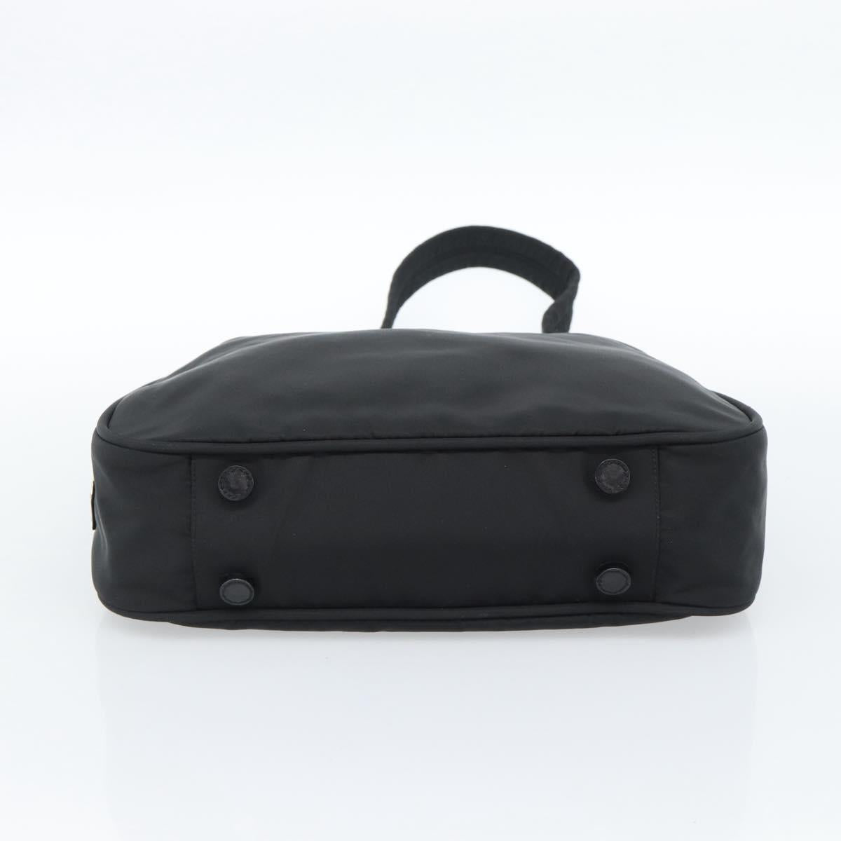 PRADA Shoulder Bag Nylon Black Silver Auth 183980