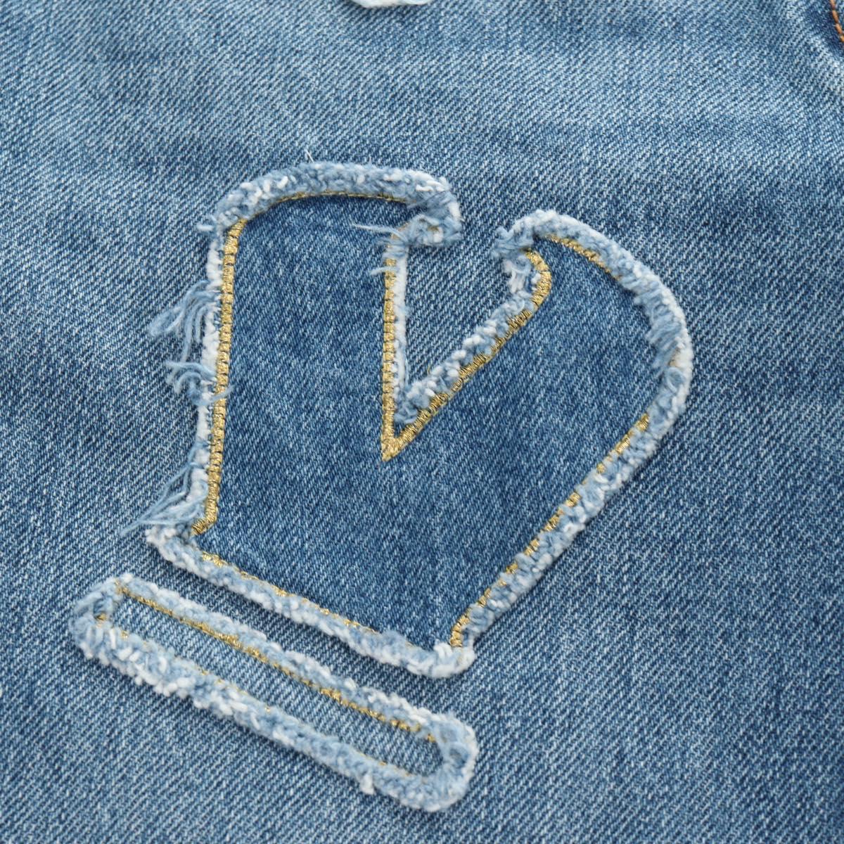 CHANEL Pants Denim Blue CC Auth 183991V