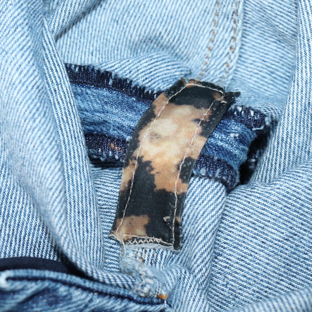 CHANEL Pants Denim Blue CC Auth 183991V