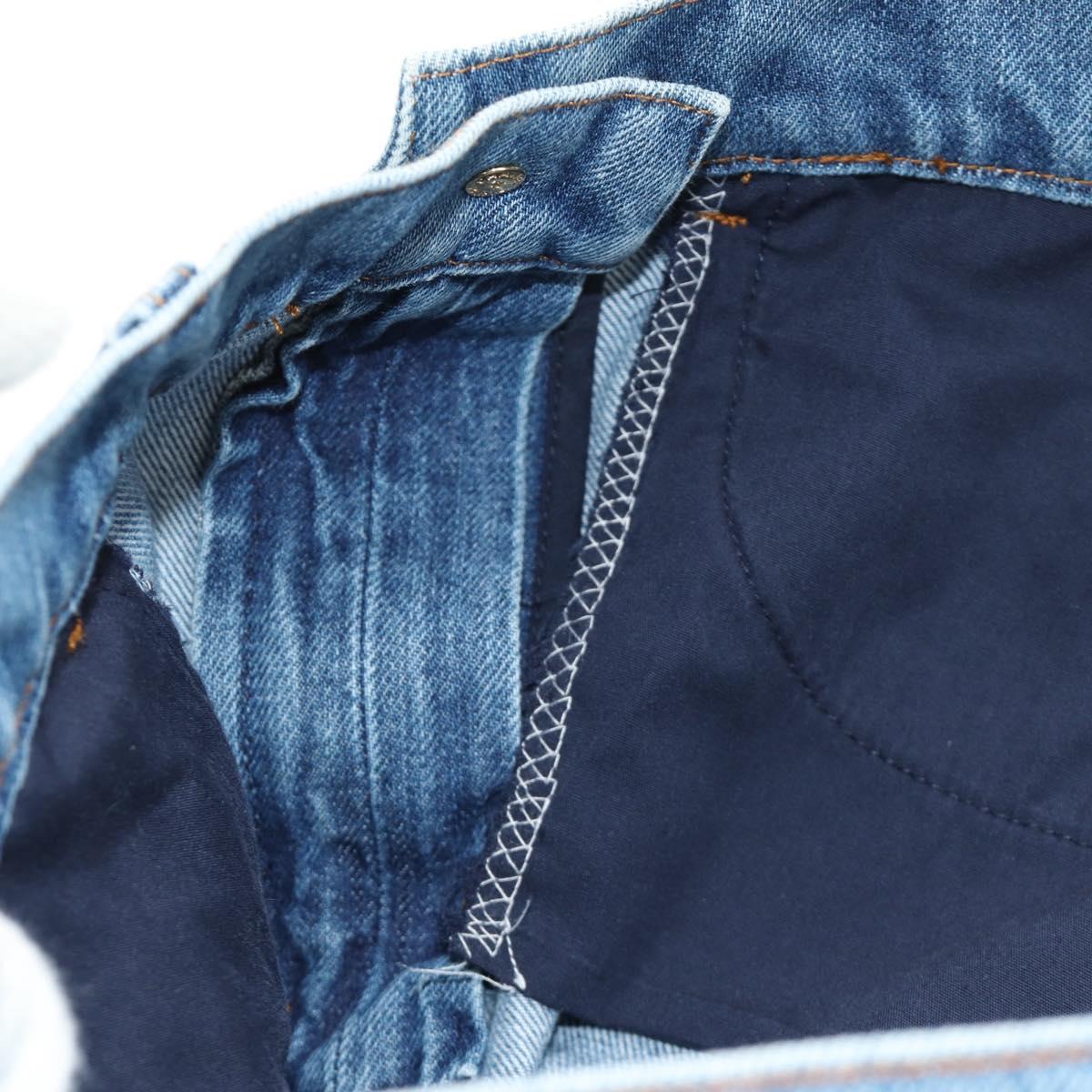 CHANEL Pants Denim Blue CC Auth 183991V