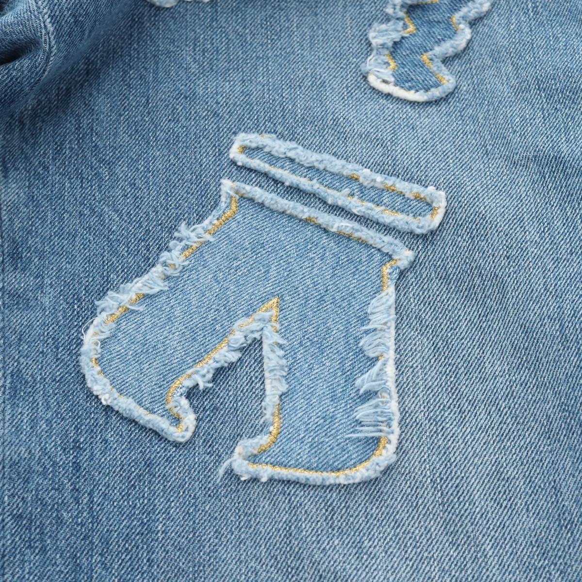 CHANEL Pants Denim Blue CC Auth 183991V