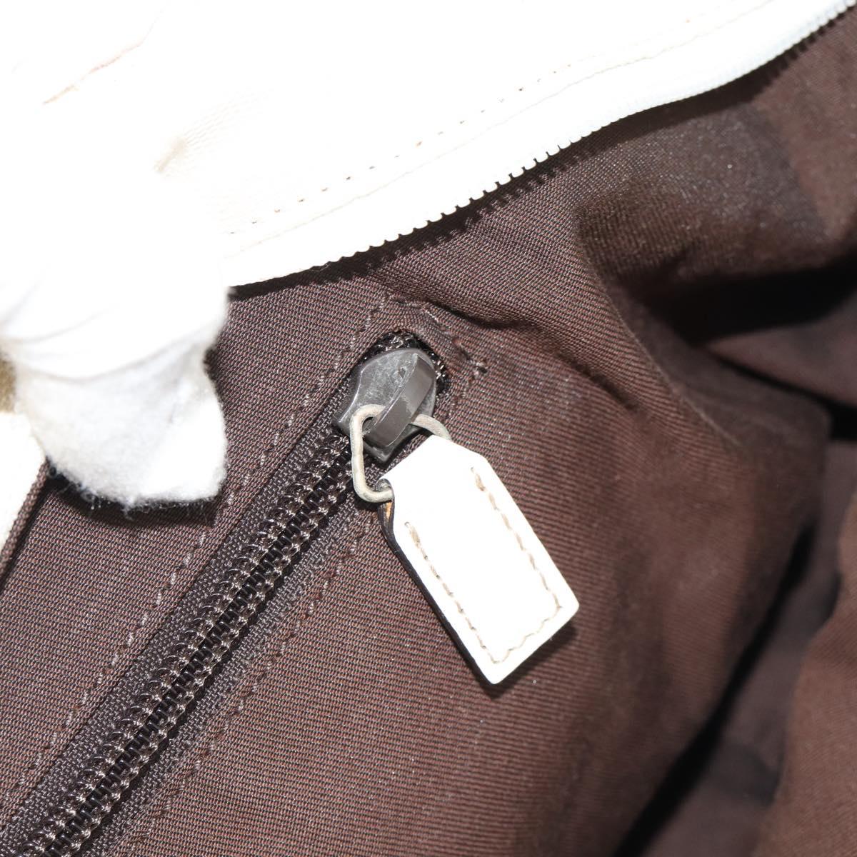 GUCCI GG Canvas Sherry Line Hand Bag White Gold 131230 Auth 183994