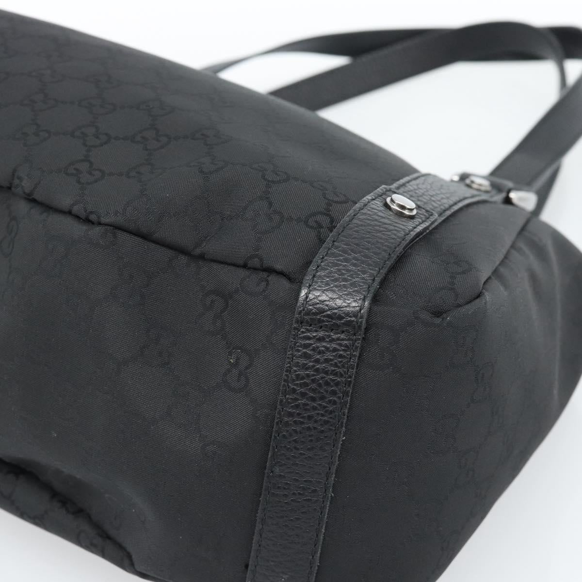 GUCCI GG Canvas Abbey Tote Bag Black Silver 293578 Auth 183995V