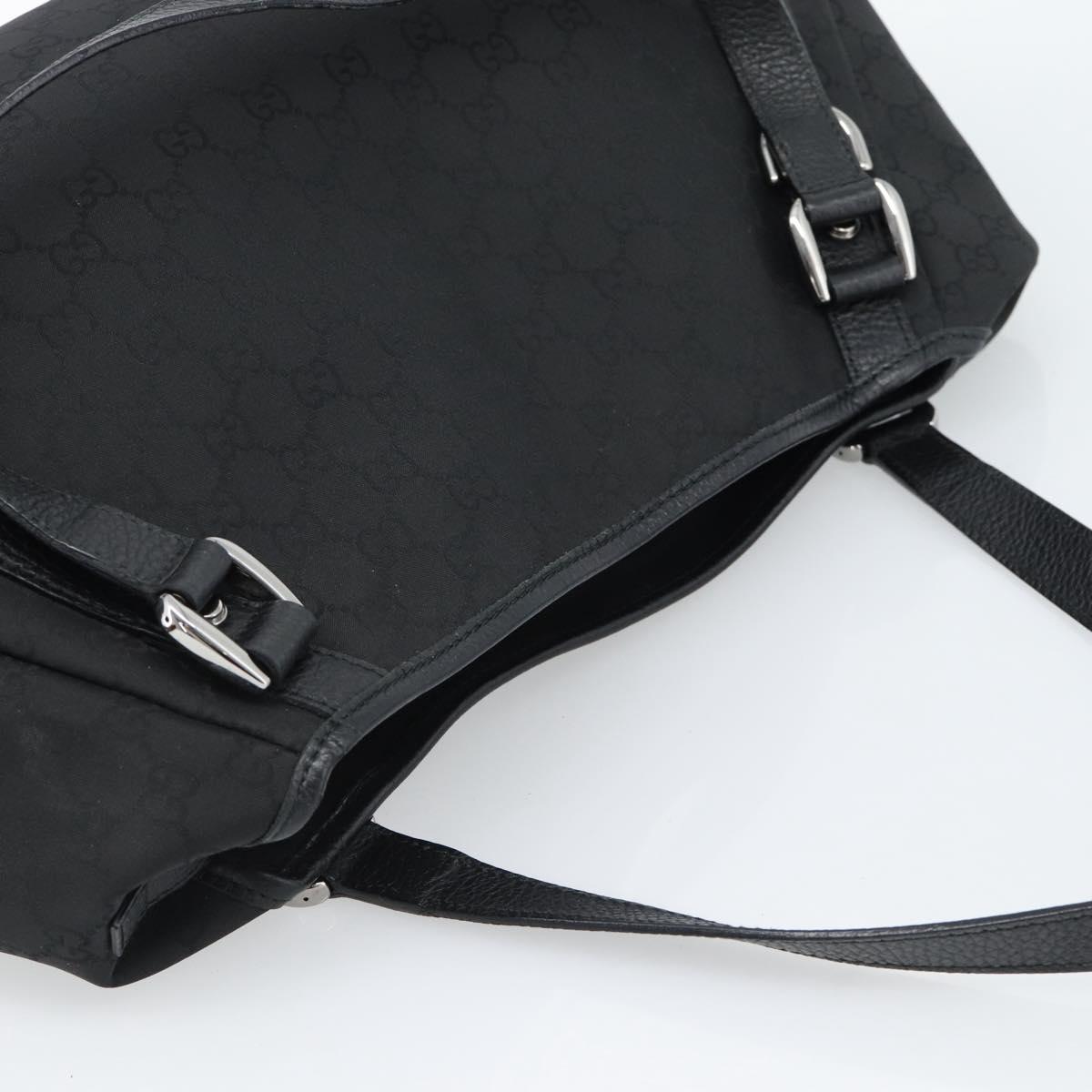 GUCCI GG Canvas Abbey Tote Bag Black Silver 293578 Auth 183995V