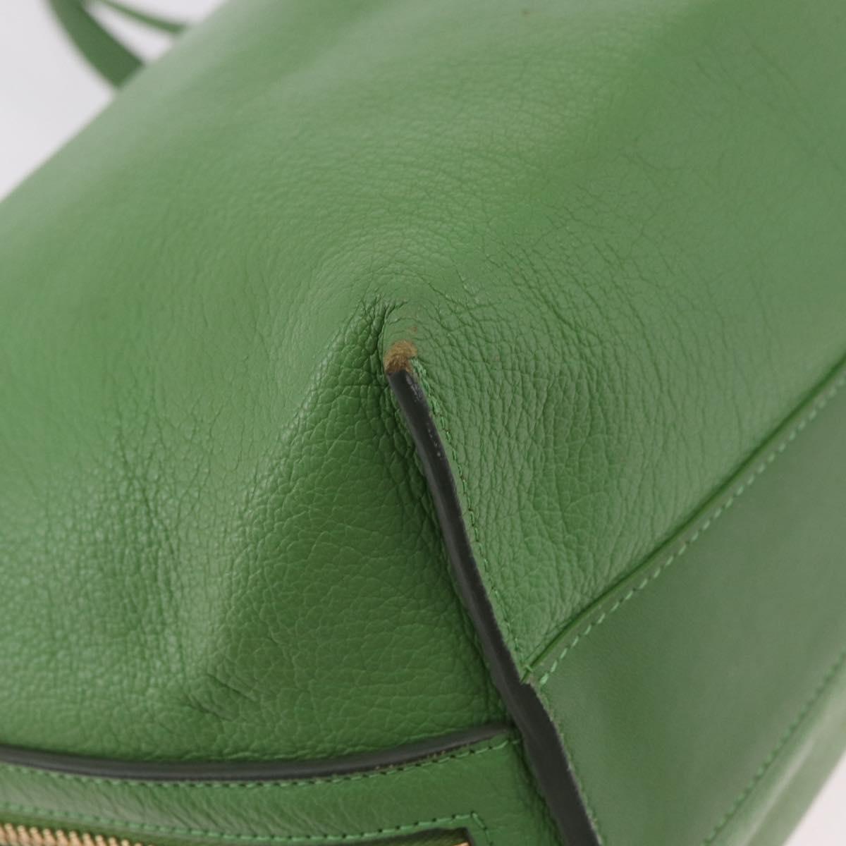 Chloe Tote Bag Leather Green Gold Auth 183998
