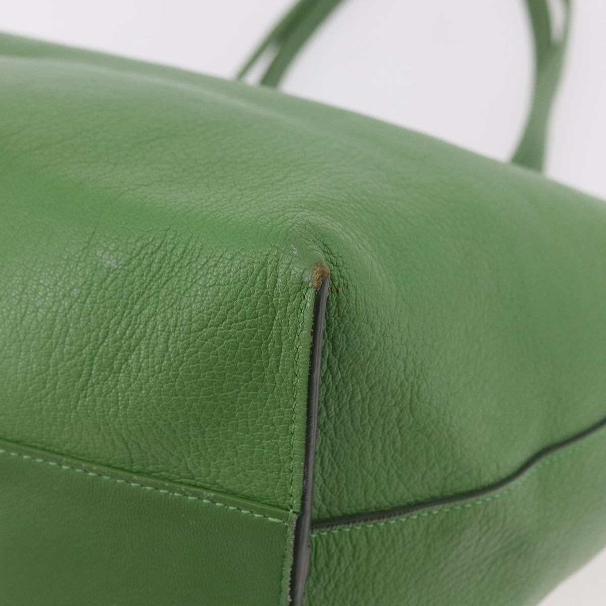 Chloe Tote Bag Leather Green Gold Auth 183998