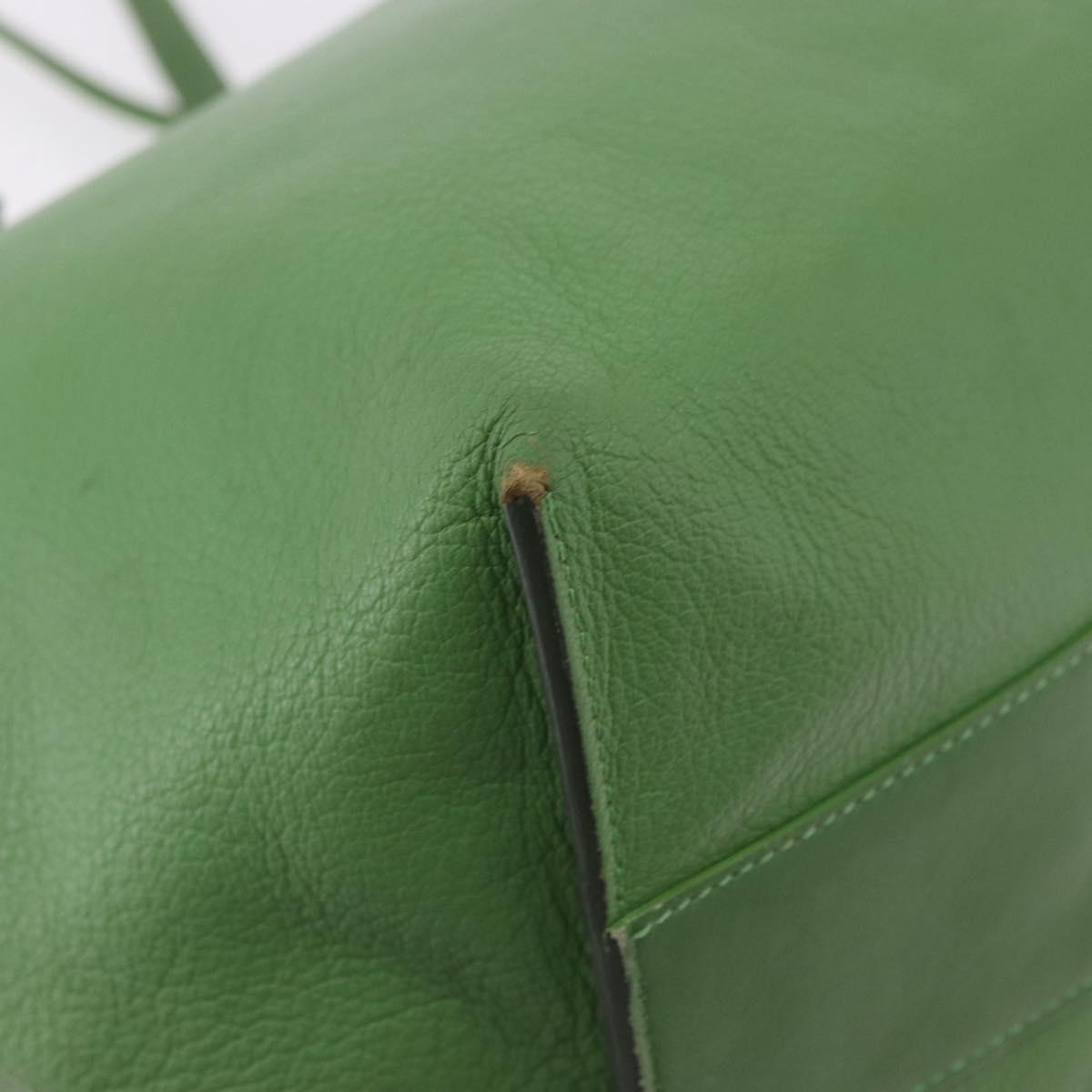 Chloe Tote Bag Leather Green Gold Auth 183998