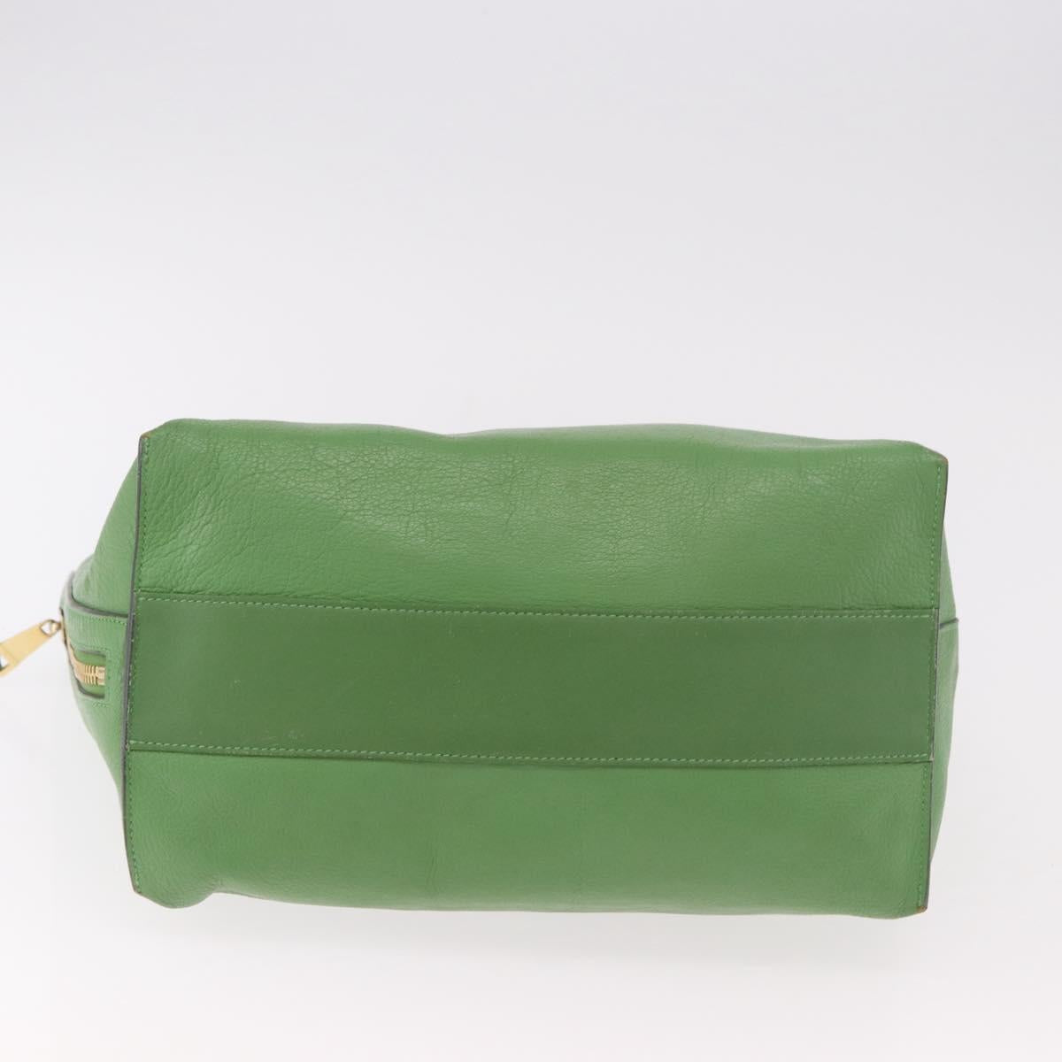 Chloe Tote Bag Leather Green Gold Auth 183998