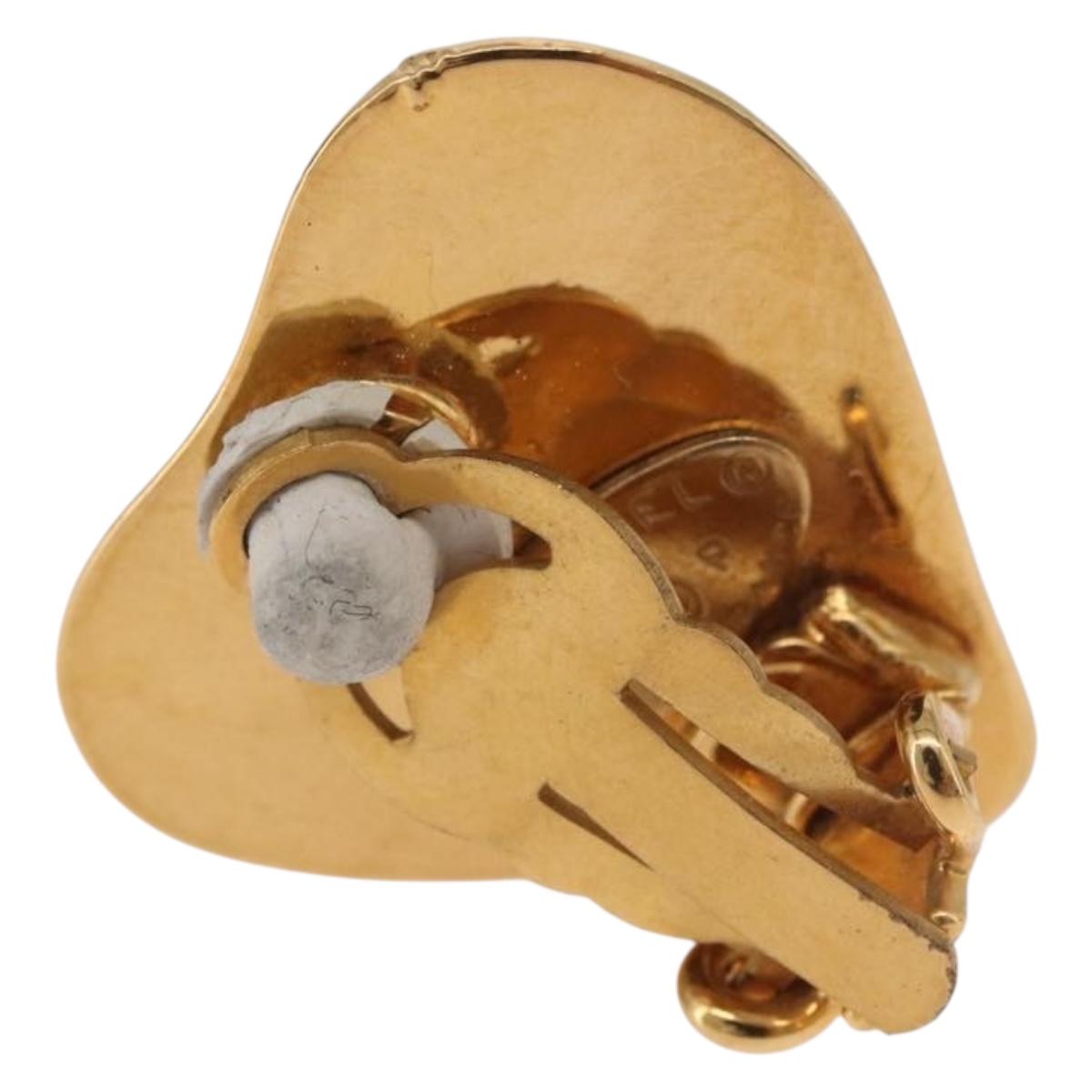 CHANEL Earring metal Gold Tone CC Auth 184006V
