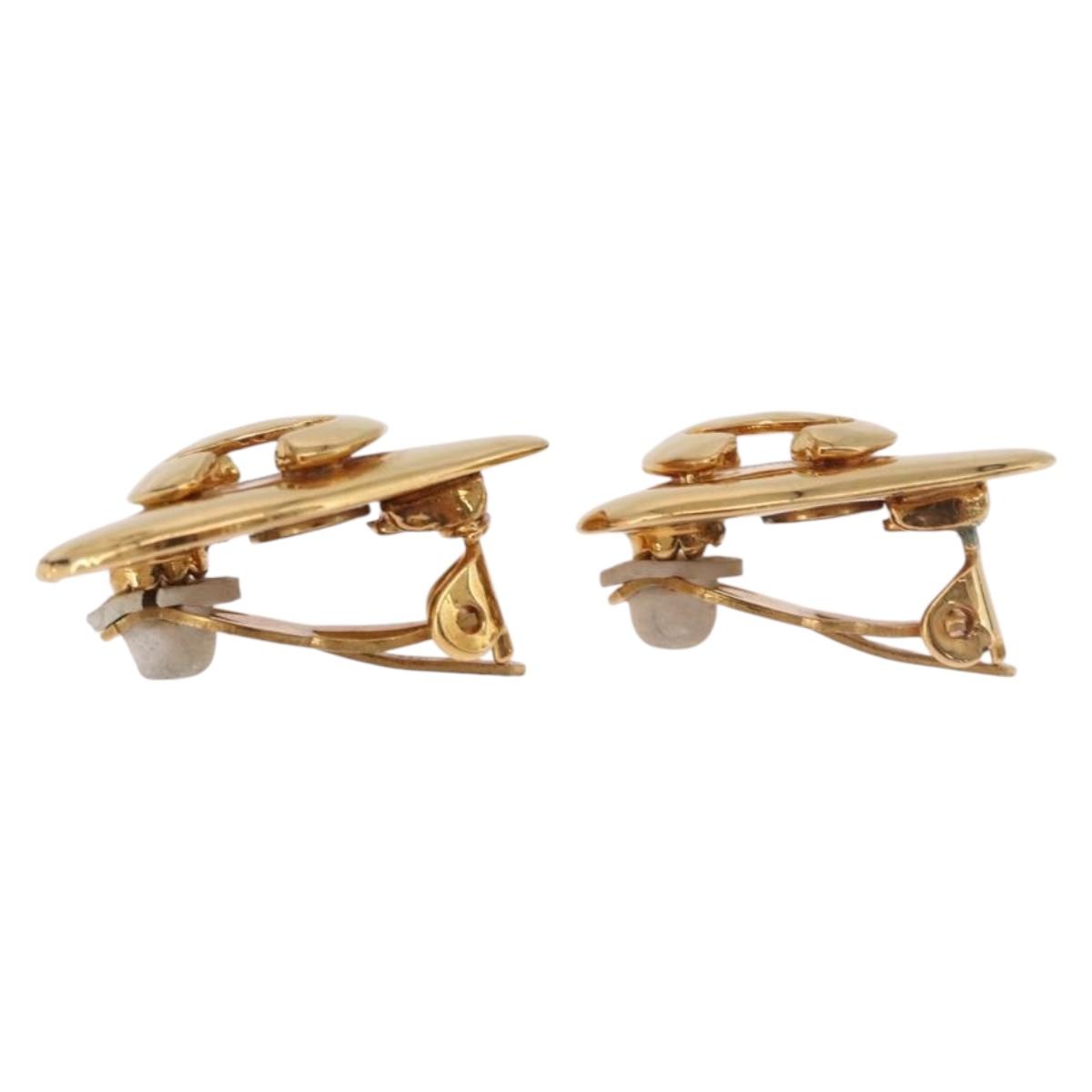CHANEL Earring metal Gold Tone CC Auth 184006V