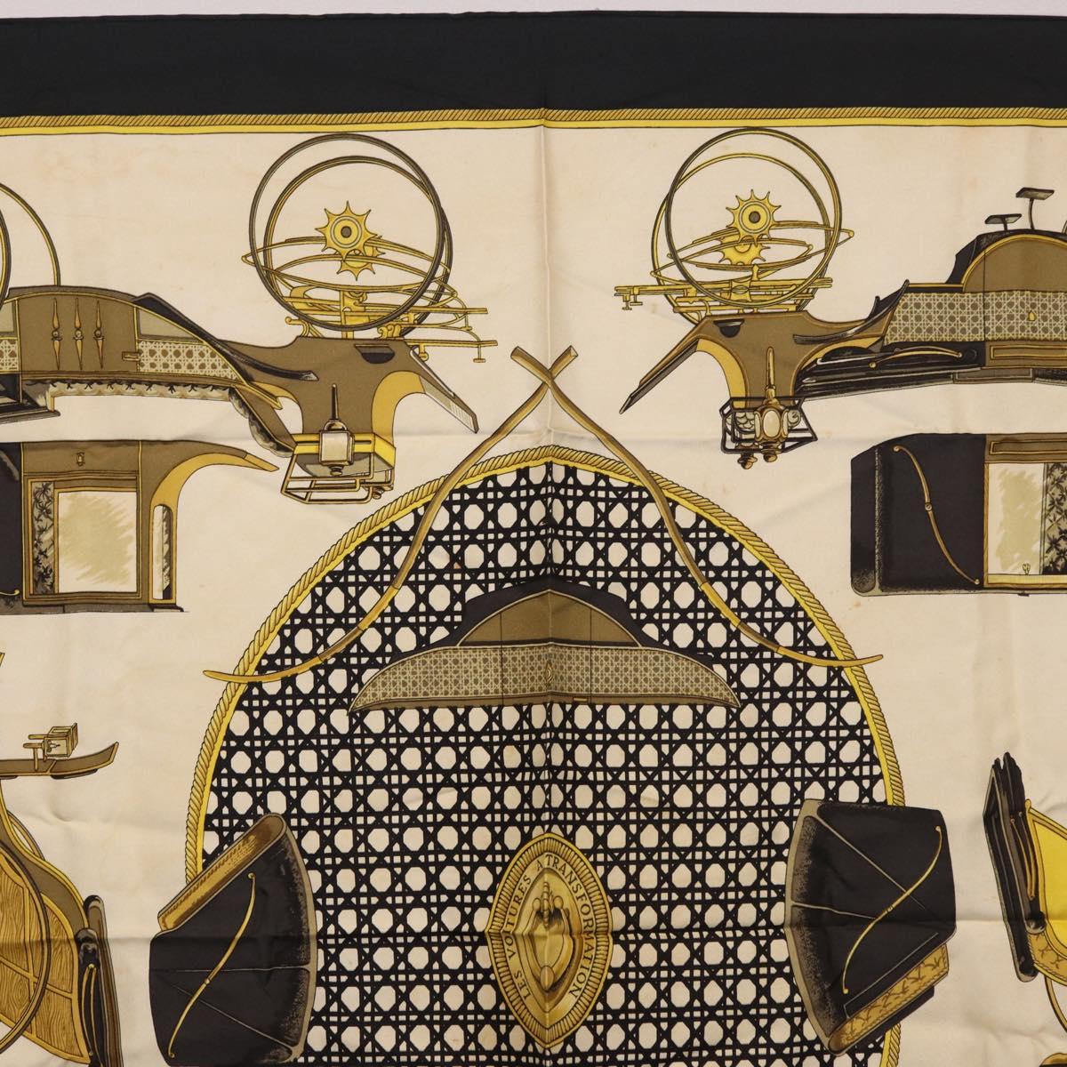 HERMES Carre 90 Scarf Silk Black Auth 184026