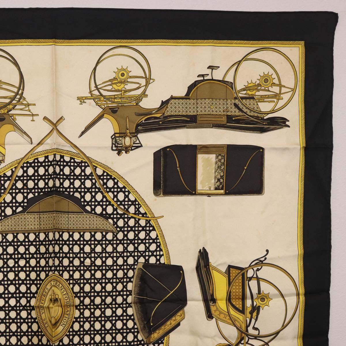 HERMES Carre 90 Scarf Silk Black Auth 184026