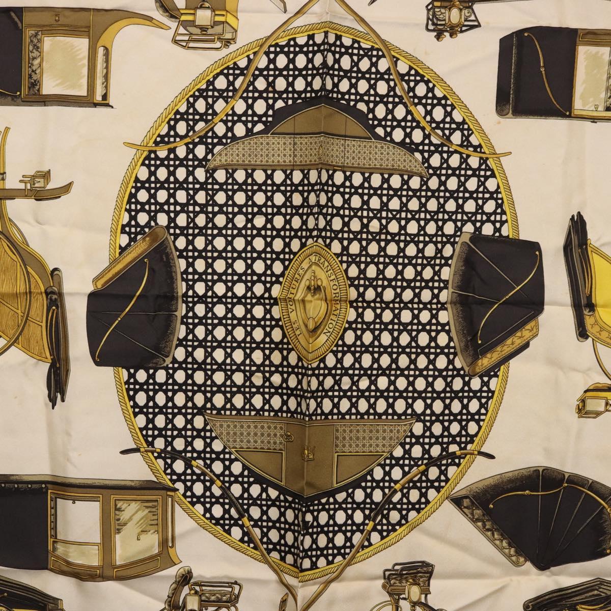 HERMES Carre 90 Scarf Silk Black Auth 184026