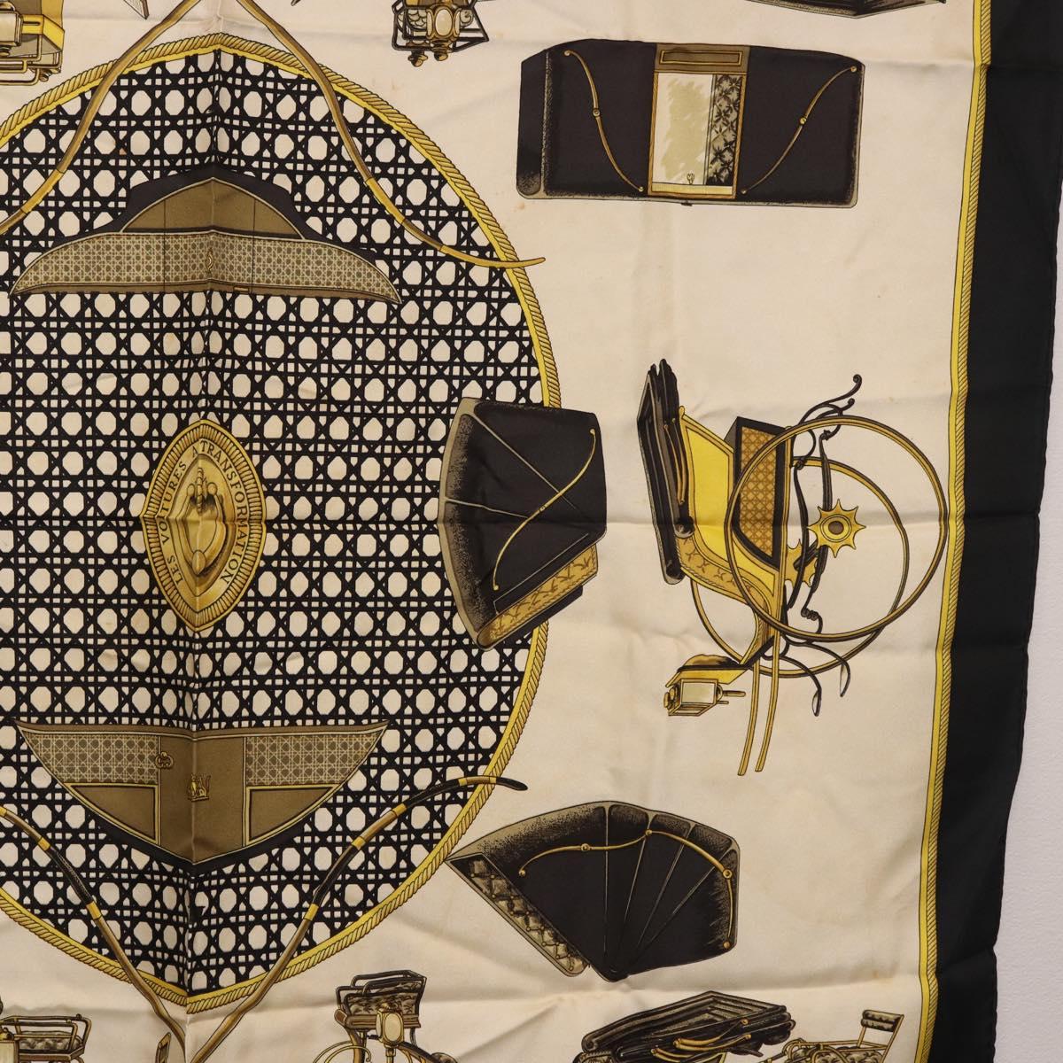 HERMES Carre 90 Scarf Silk Black Auth 184026