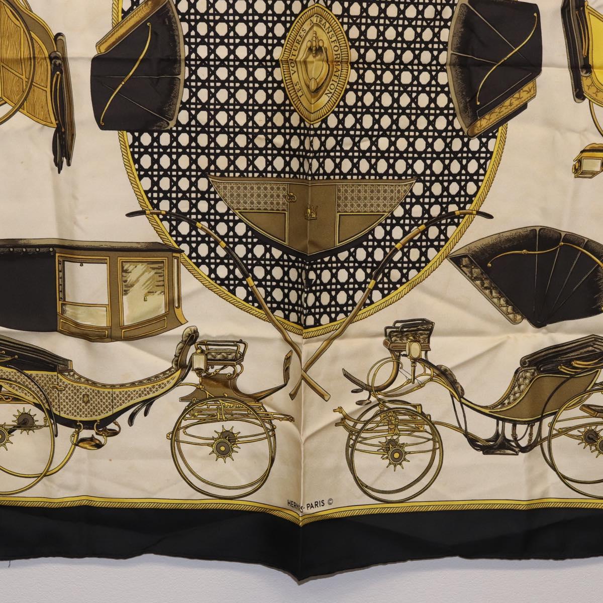 HERMES Carre 90 Scarf Silk Black Auth 184026