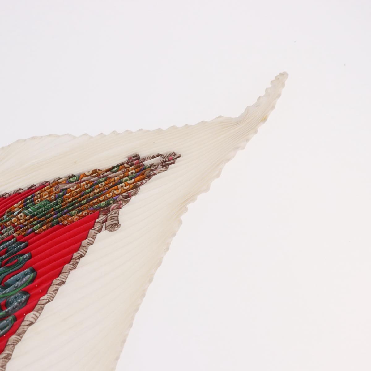HERMES Pleated Carre Scarf Silk White Auth 184041