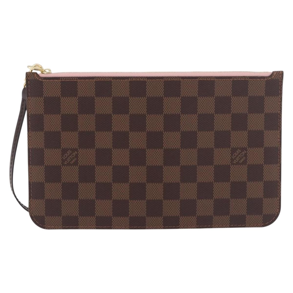 LOUIS VUITTON Damier Ebene Neverfull MM Pouch LV Auth 184045