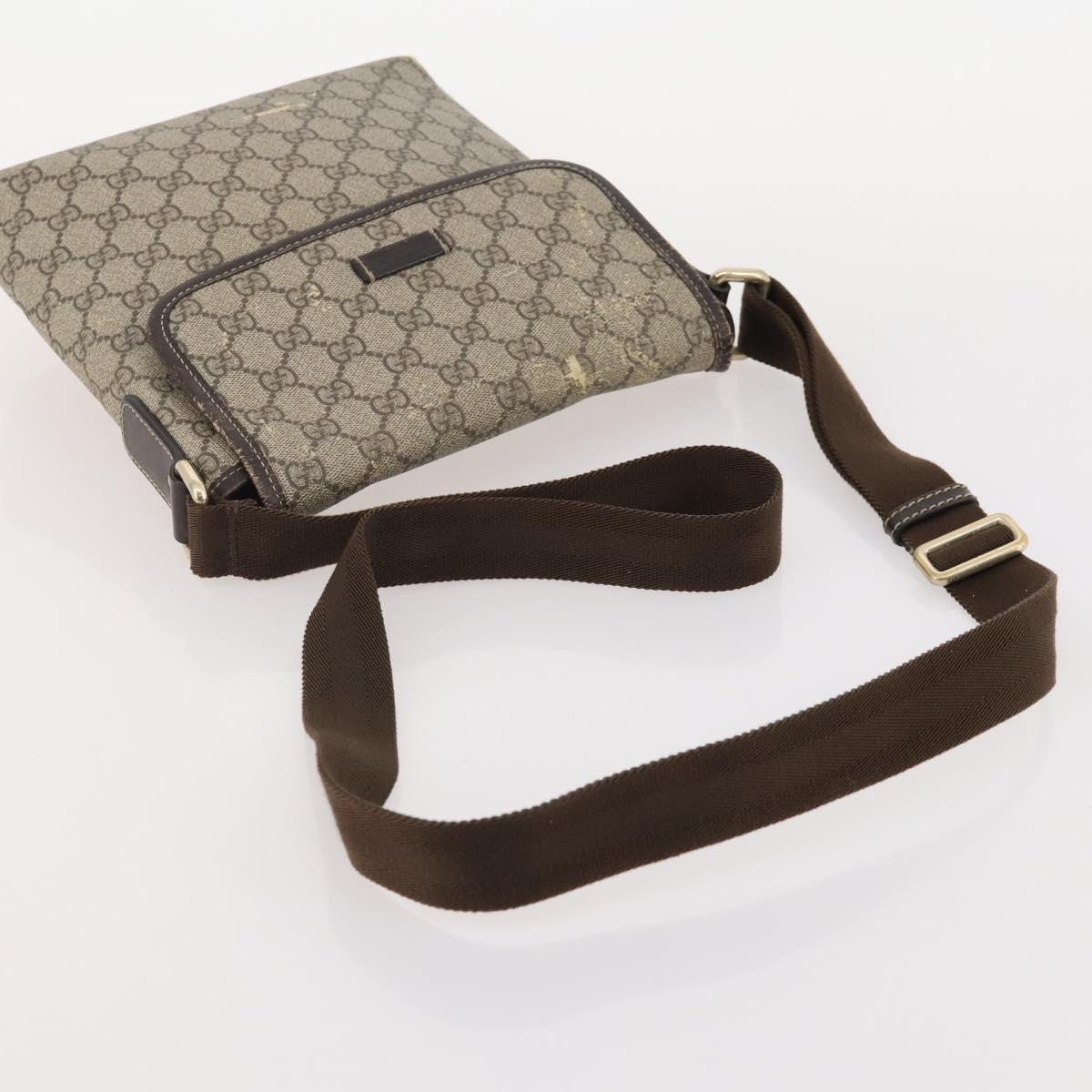 GUCCI GG Canvas GG Supreme Hand Bag PVC 2 Set Black Beige Auth 184052