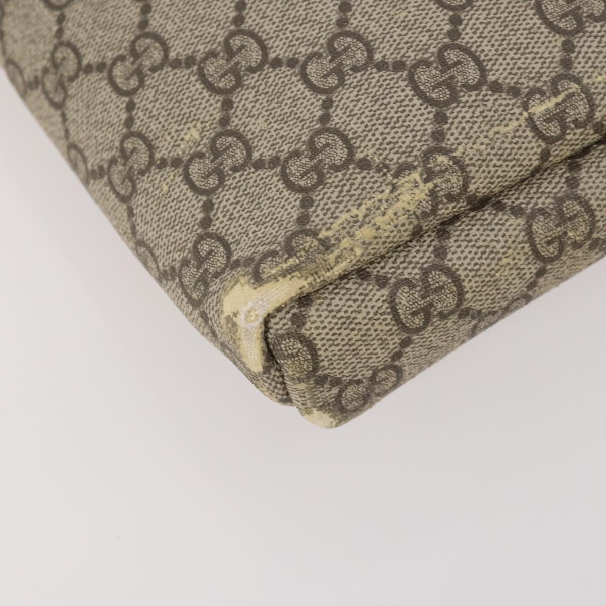 GUCCI GG Canvas GG Supreme Hand Bag PVC 2 Set Black Beige Auth 184052