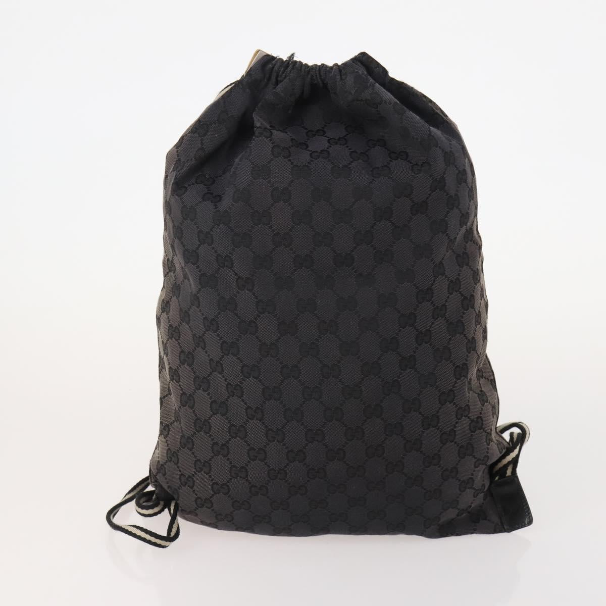 GUCCI GG Canvas GG Supreme Hand Bag PVC 2 Set Black Beige Auth 184052