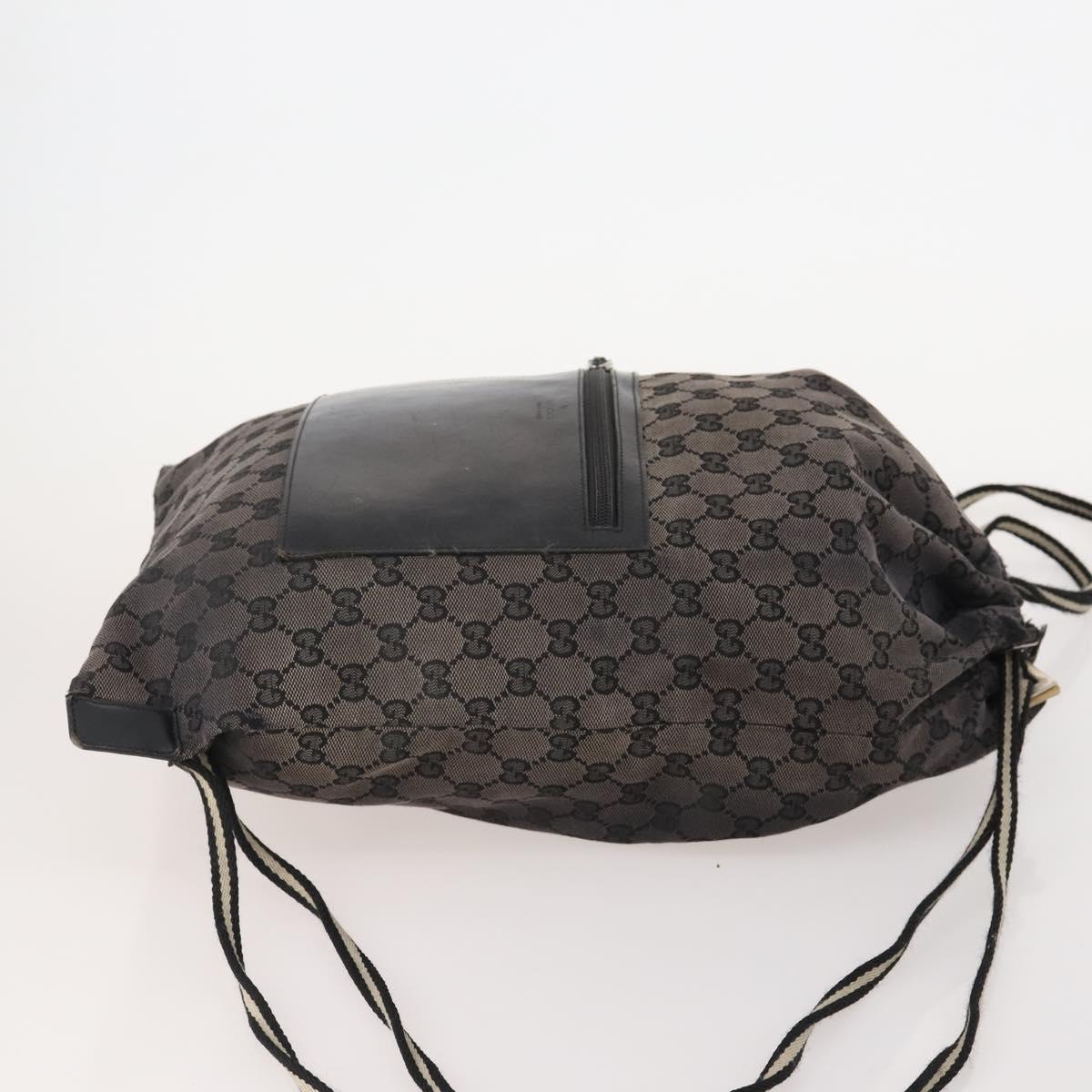 GUCCI GG Canvas GG Supreme Hand Bag PVC 2 Set Black Beige Auth 184052