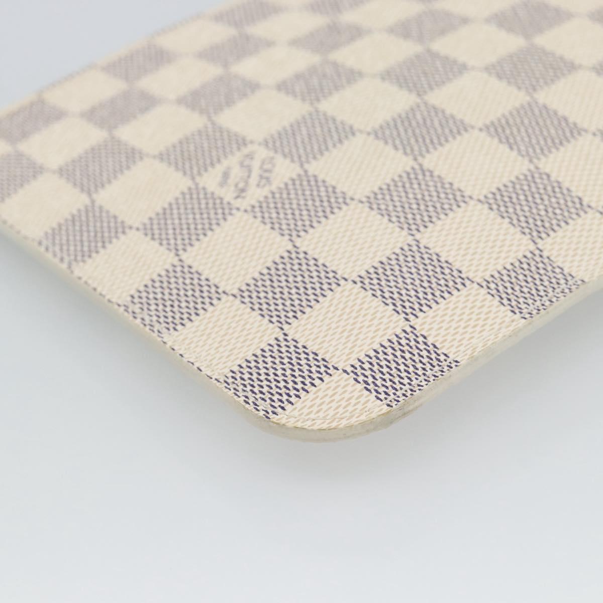 LOUIS VUITTON Damier Azur Neverfull MM Pouch Pouch LV Auth 184122