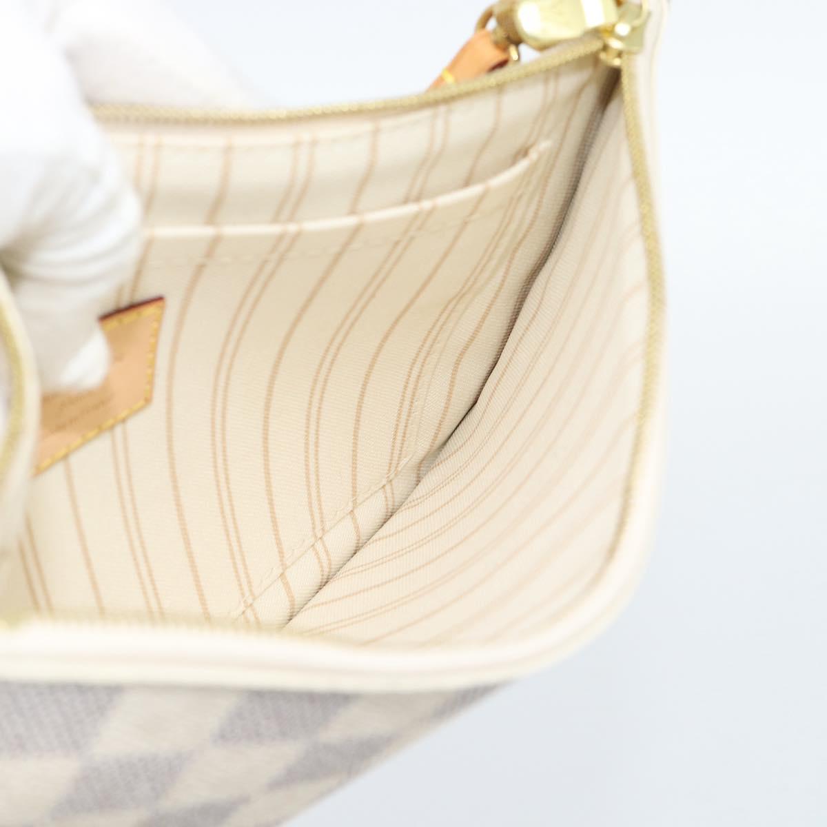 LOUIS VUITTON Damier Azur Neverfull MM Pouch Pouch LV Auth 184122