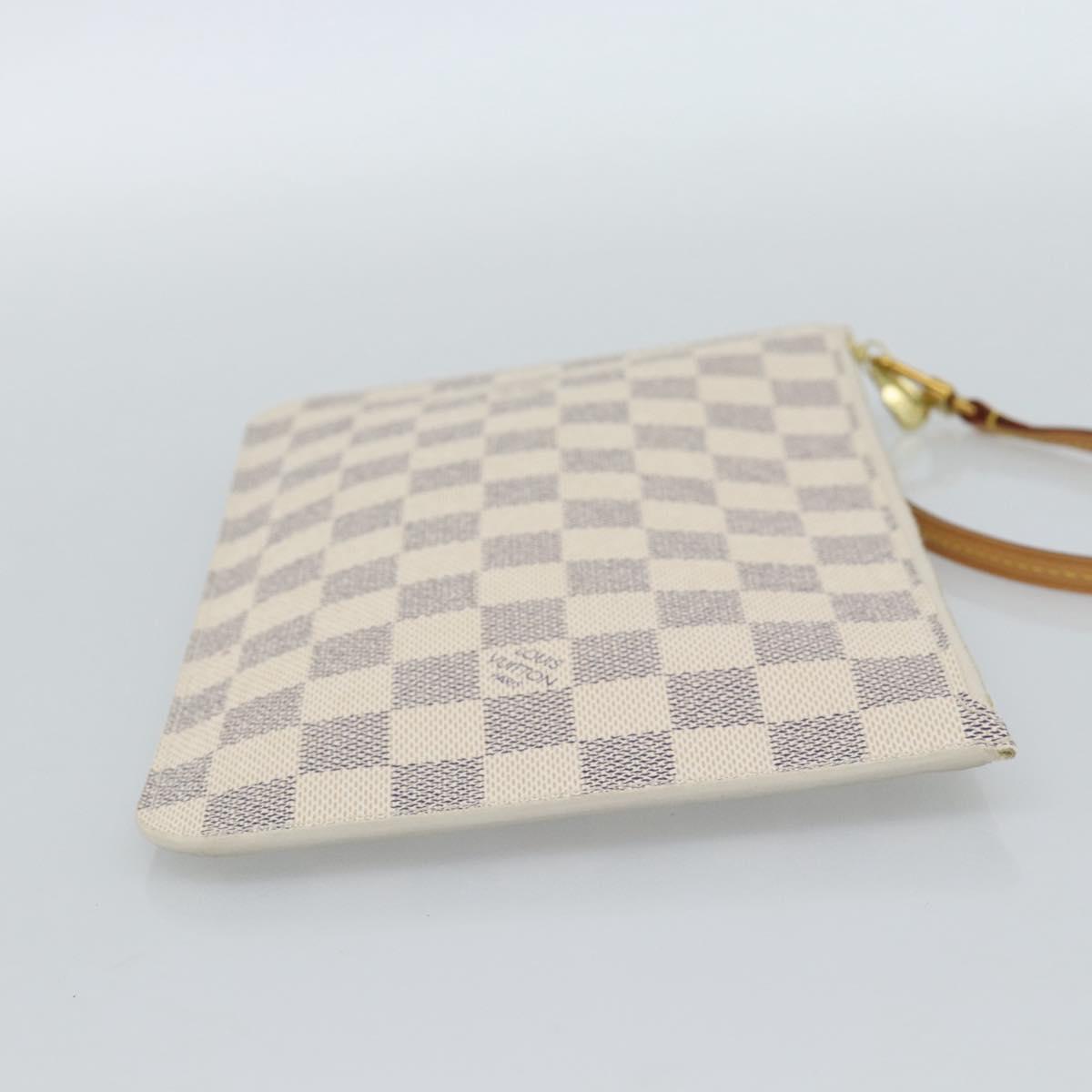 LOUIS VUITTON Damier Azur Neverfull MM Pouch Pouch LV Auth 184122