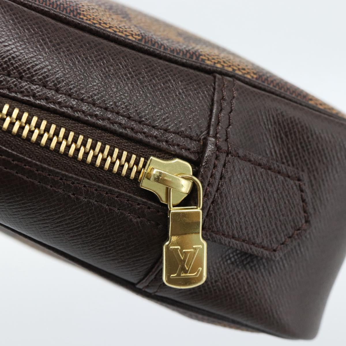 LOUIS VUITTON Damier Ebene Trousse Toilette 25 Clutch Bag N47624 LV Auth 184123