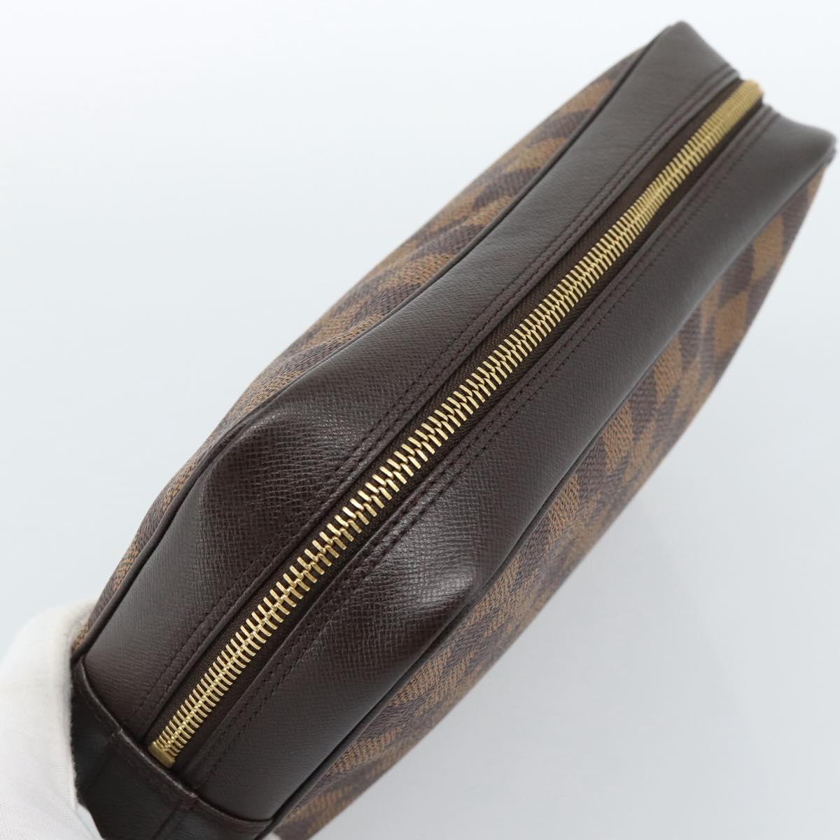 LOUIS VUITTON Damier Ebene Trousse Toilette 25 Clutch Bag N47624 LV Auth 184123
