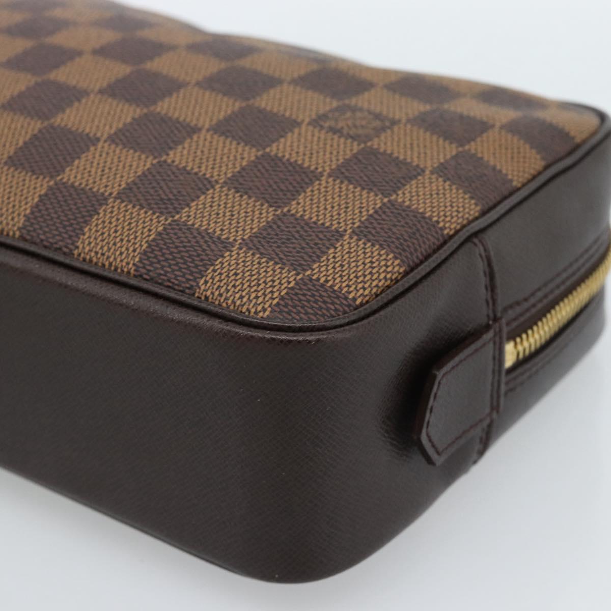 LOUIS VUITTON Damier Ebene Trousse Toilette 25 Clutch Bag N47624 LV Auth 184123