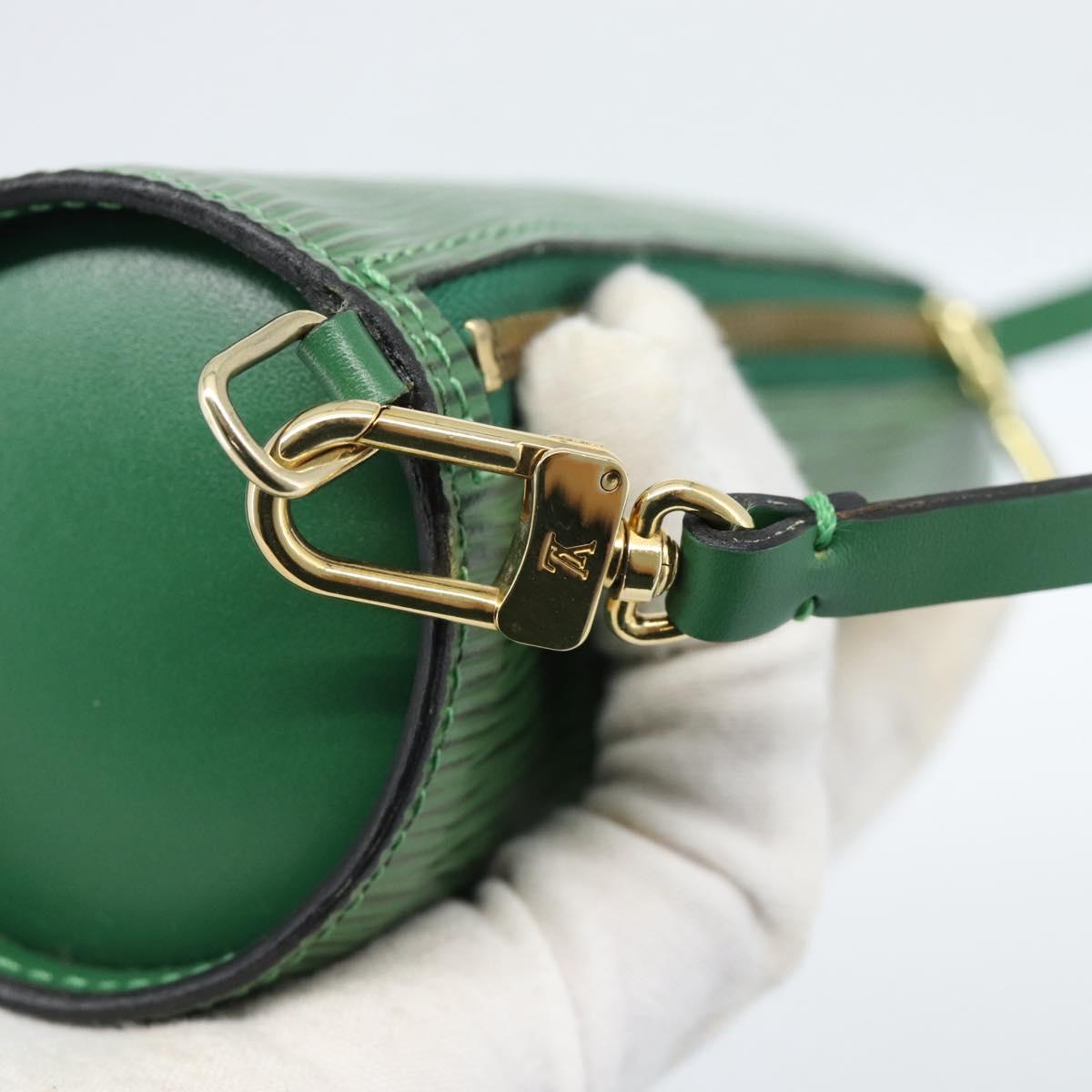 LOUIS VUITTON Epi Soufflot Pouch Green LV Auth 184125