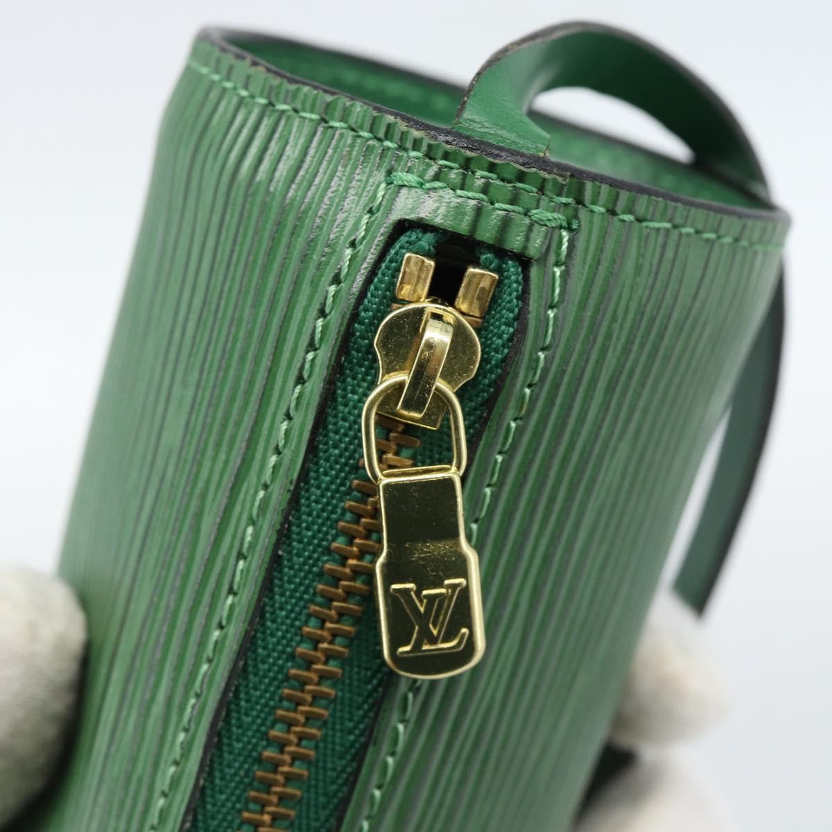 LOUIS VUITTON Epi Soufflot Pouch Green LV Auth 184125