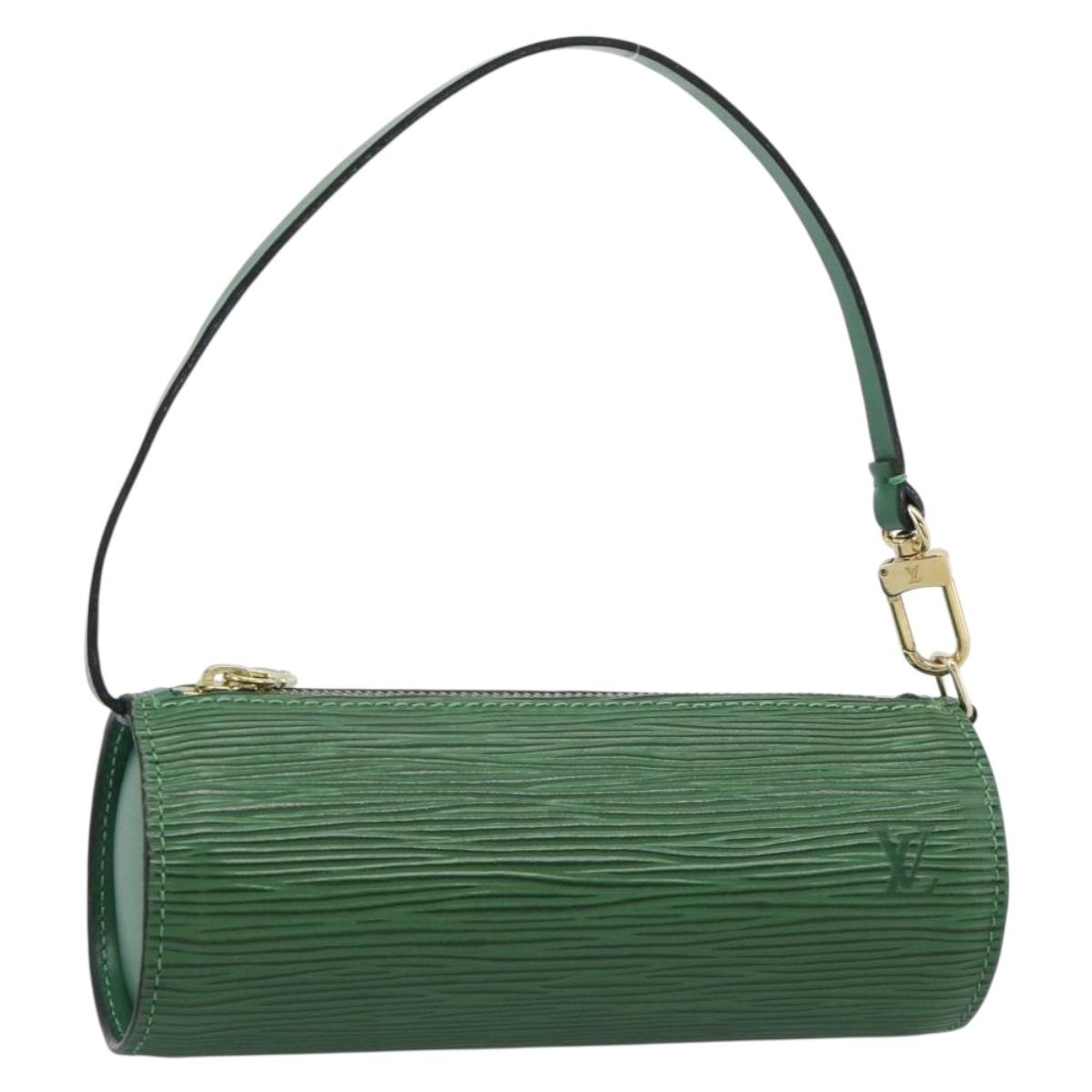 LOUIS VUITTON Epi Soufflot Pouch Green LV Auth 184125