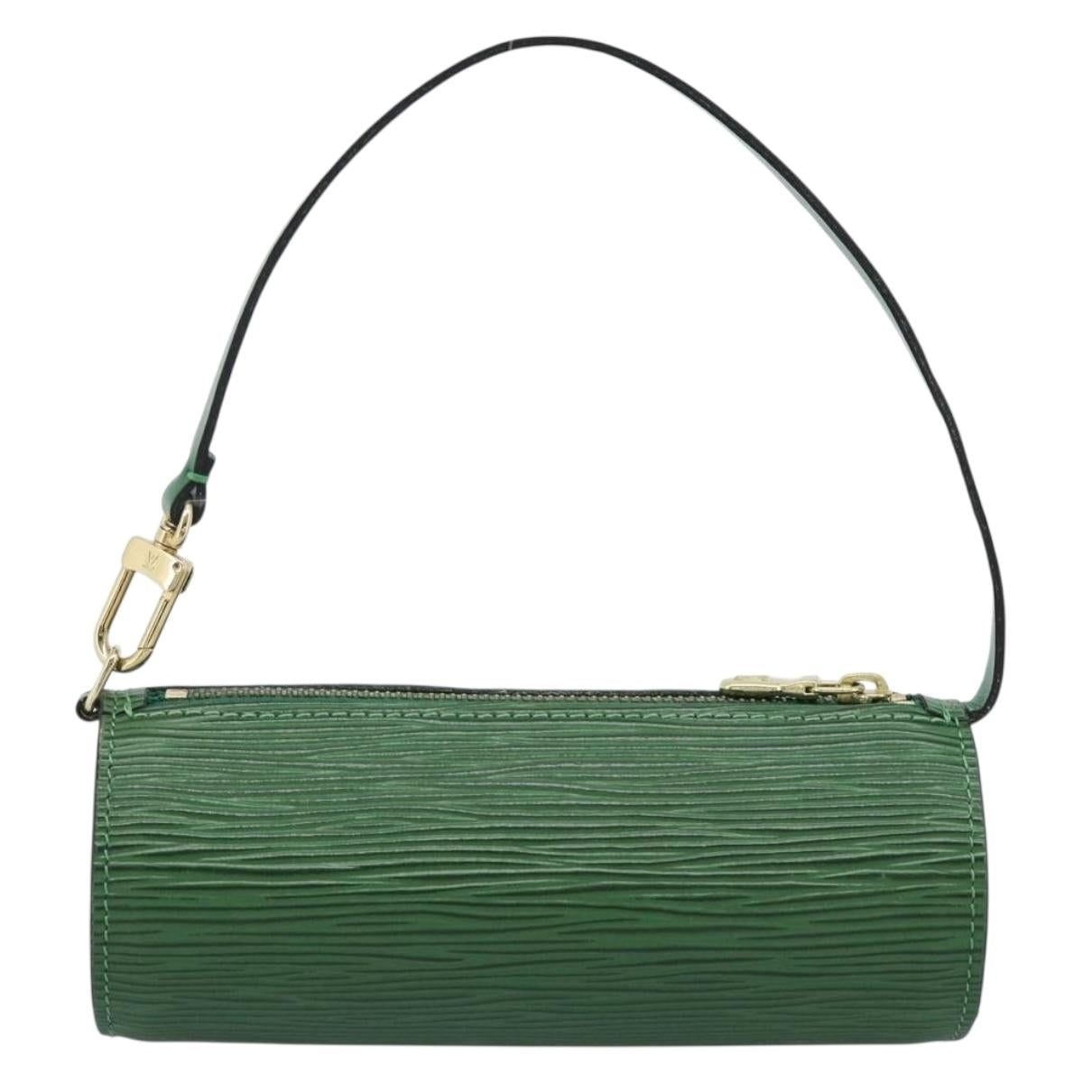 LOUIS VUITTON Epi Soufflot Pouch Green LV Auth 184125