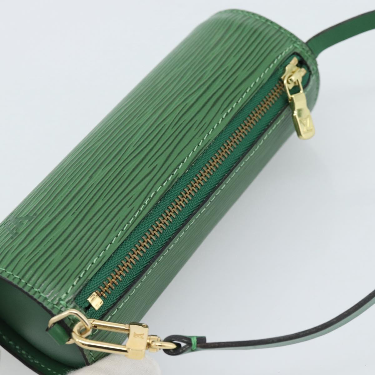 LOUIS VUITTON Epi Soufflot Pouch Green LV Auth 184125