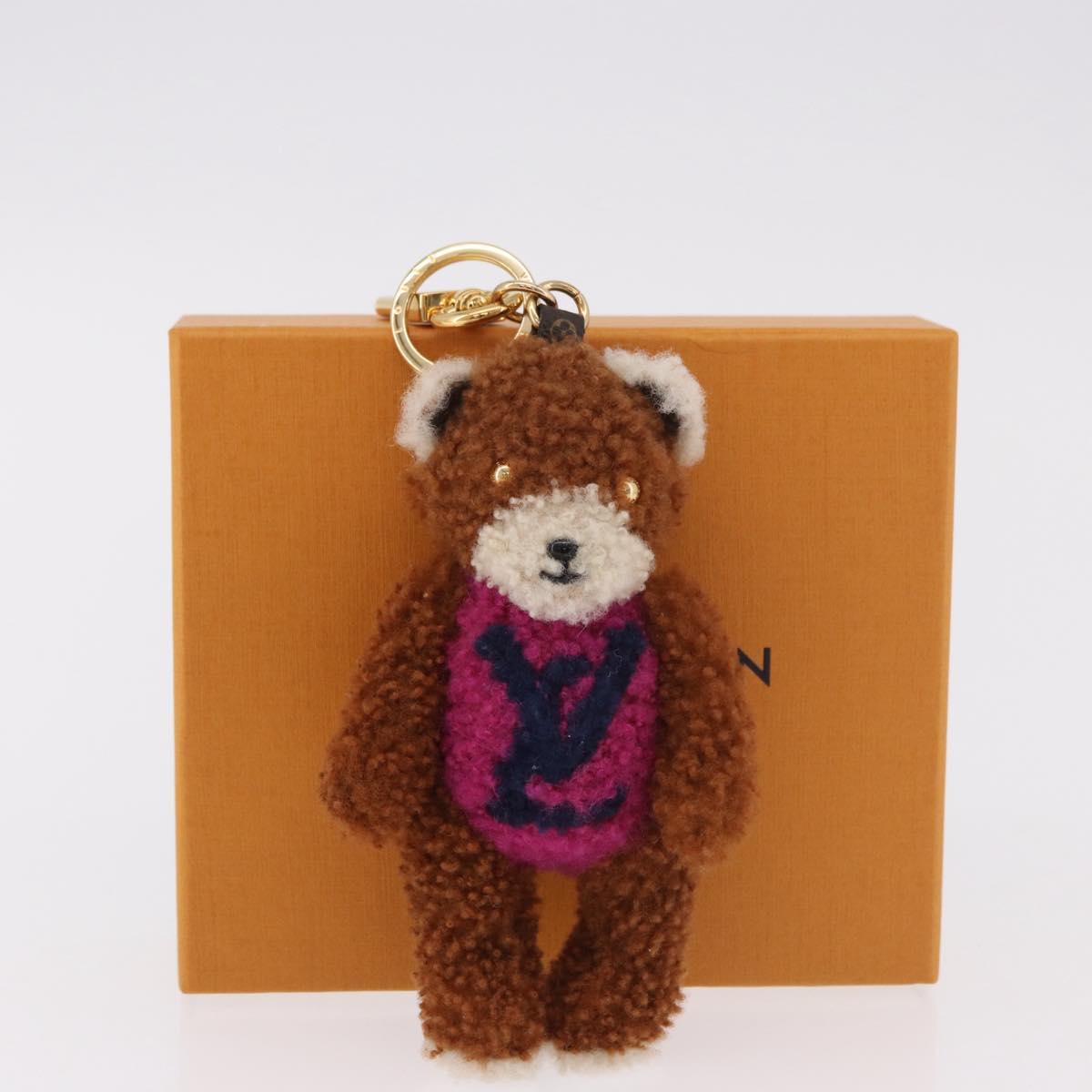 LOUIS VUITTON Monogram Teddy Porte Cles LV Teddy Bear Charm M69854 Auth 184130M